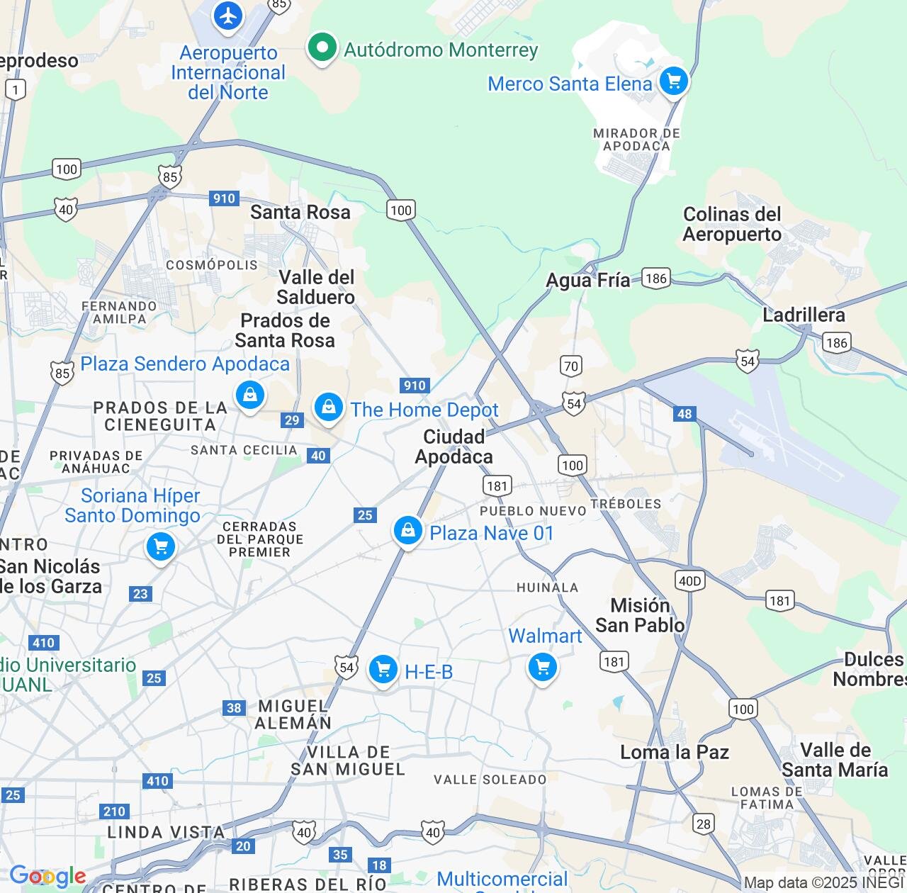 Map image for Intellectual Property Lawyers in Ciudad Apodaca and Nuevo León IP firms at coordinates  ; .