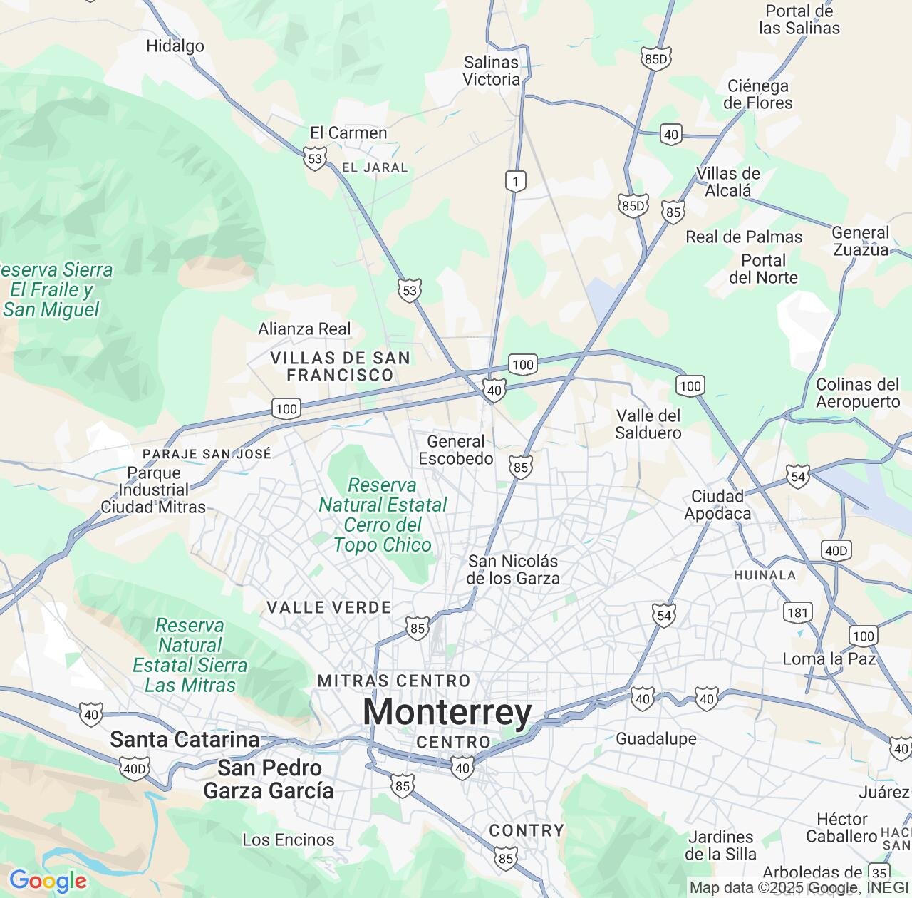 Map image for Intellectual Property Lawyers in Ciudad General Escobedo and Nuevo León IP firms at coordinates  ; .