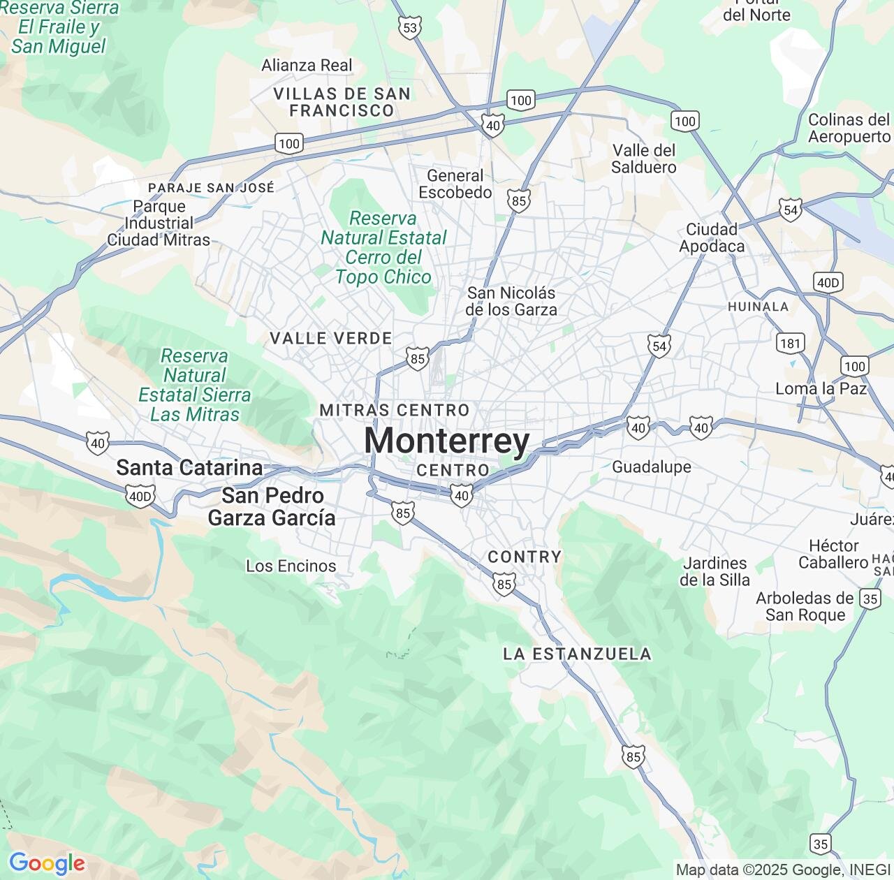 Map image for Intellectual Property Lawyers in Monterrey and Nuevo León IP firms at coordinates  ; .