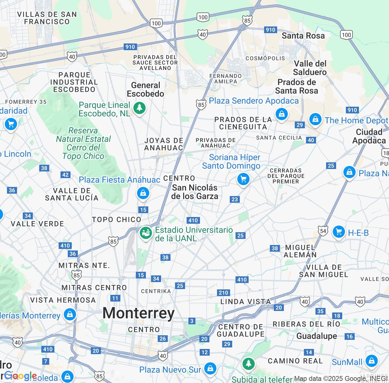 Map image for Intellectual Property Lawyers in San Nicolas de los Garza and Nuevo León IP firms at coordinates  ; .