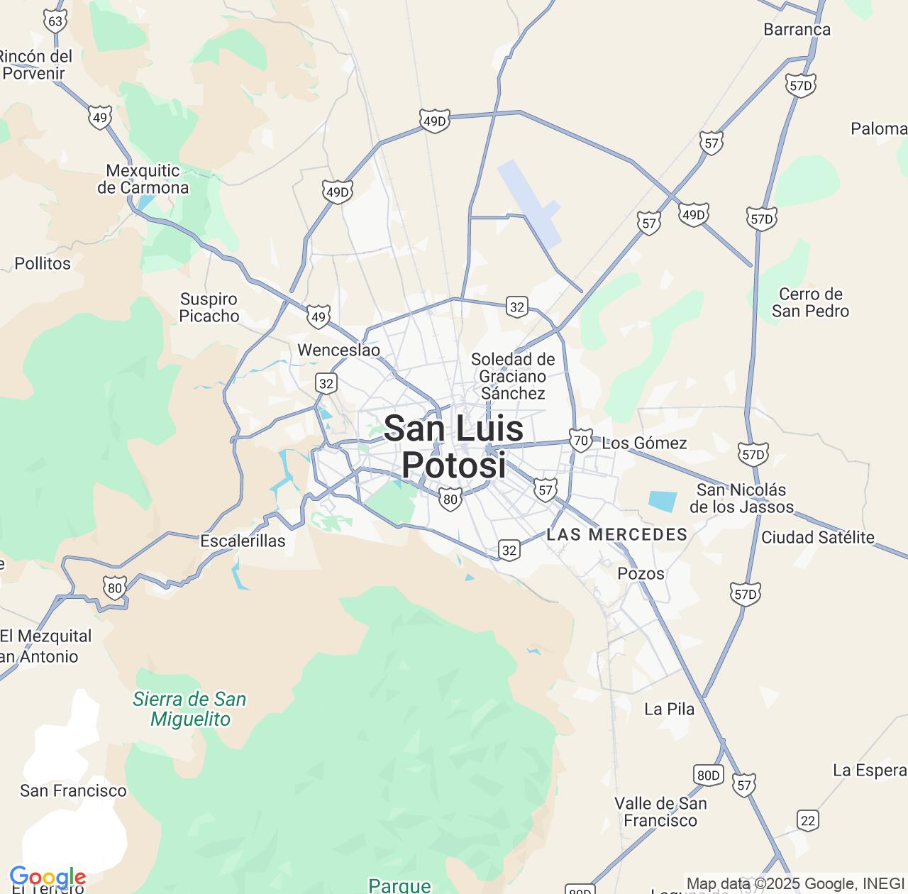 Map image for Intellectual Property Lawyers in San Luis Potosí and Mexico IP firms at coordinates  ; .