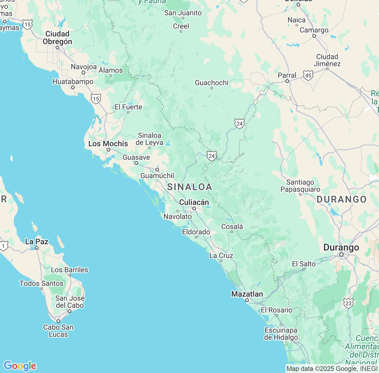 Map image for Intellectual Property Lawyers in Sinaloa and Mexico IP firms at coordinates  ; .