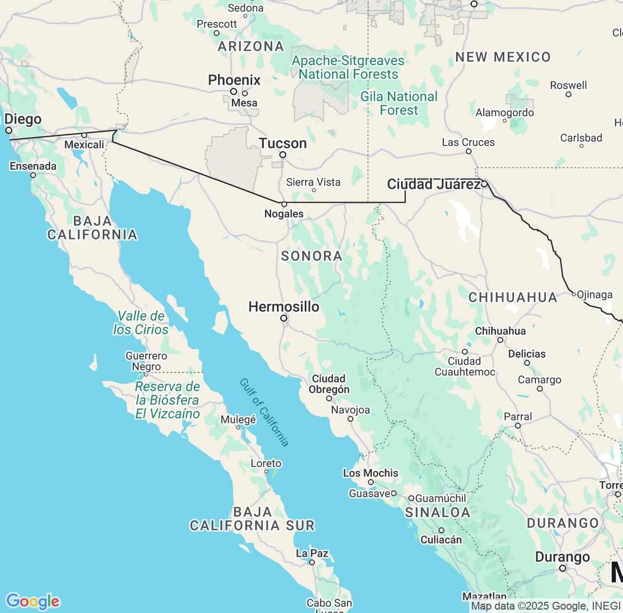 Map image for Intellectual Property Lawyers in Sonora and Mexico IP firms at coordinates  ; .