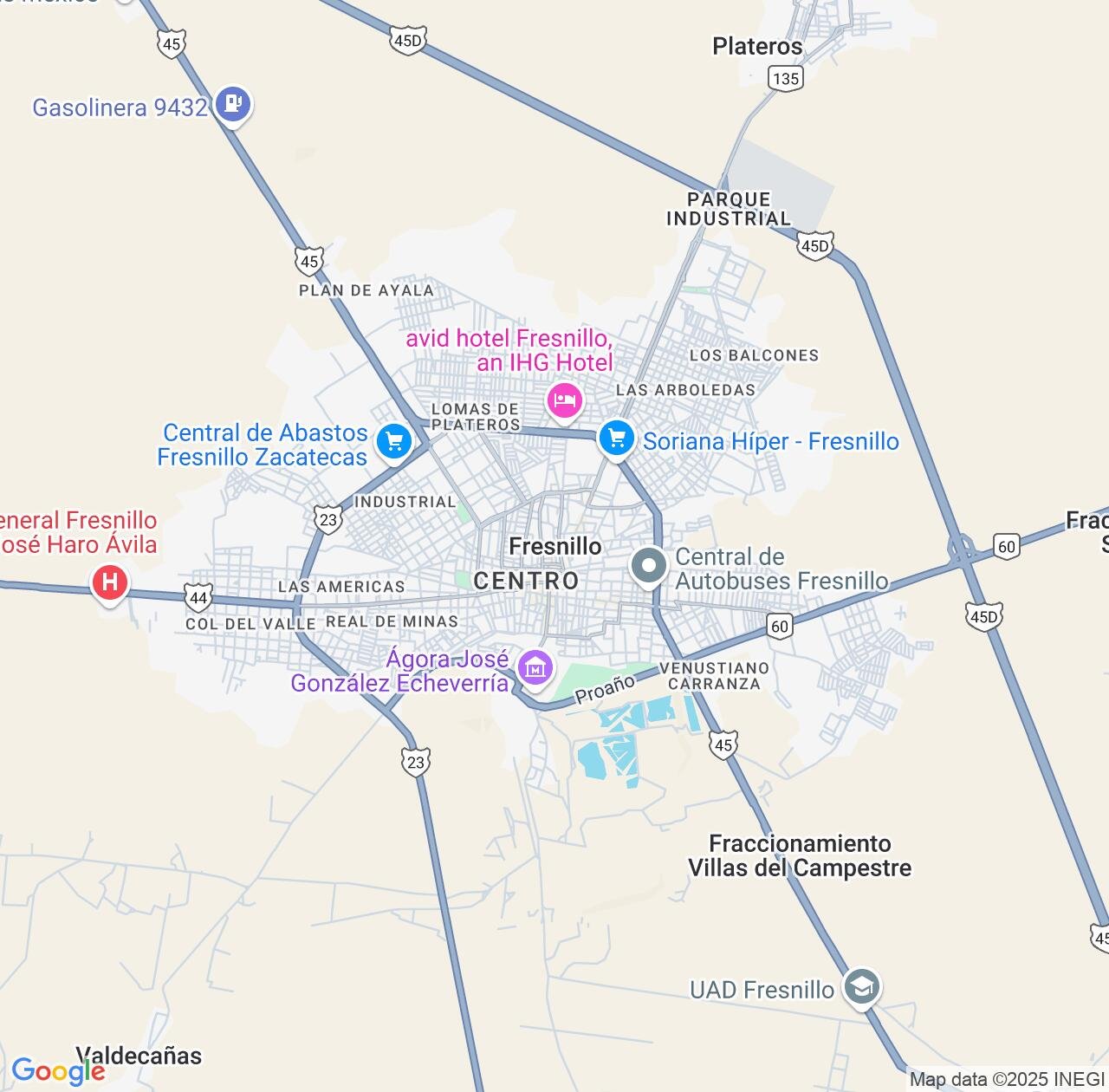 Map image for Intellectual Property Lawyers in Fresnillo and Zacatecas IP firms at coordinates  ; .
