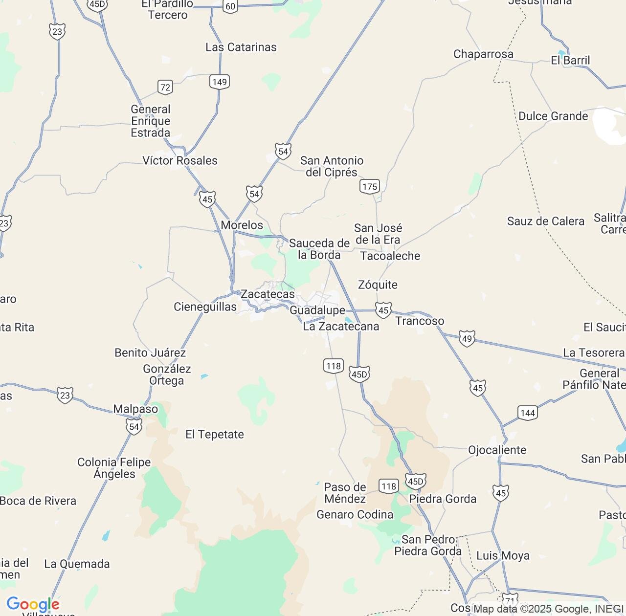 Map image for Intellectual Property Lawyers in Guadalupe and Zacatecas IP firms at coordinates  ; .