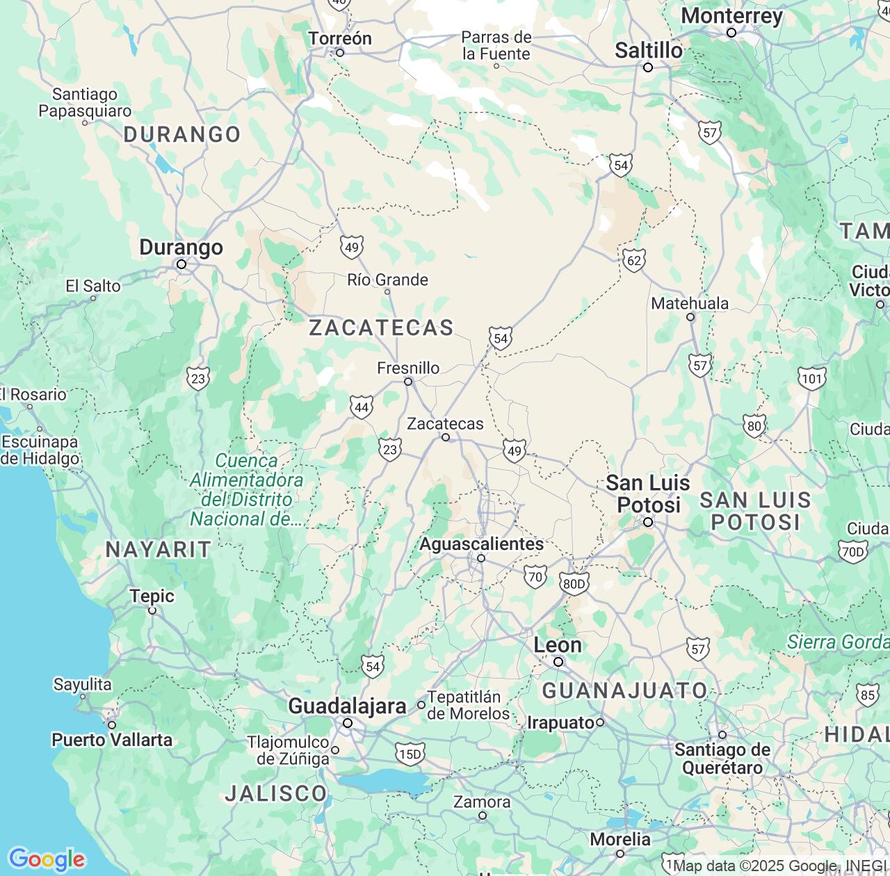 Map image for Intellectual Property Lawyers in Zacatecas and Mexico IP firms at coordinates  ; .