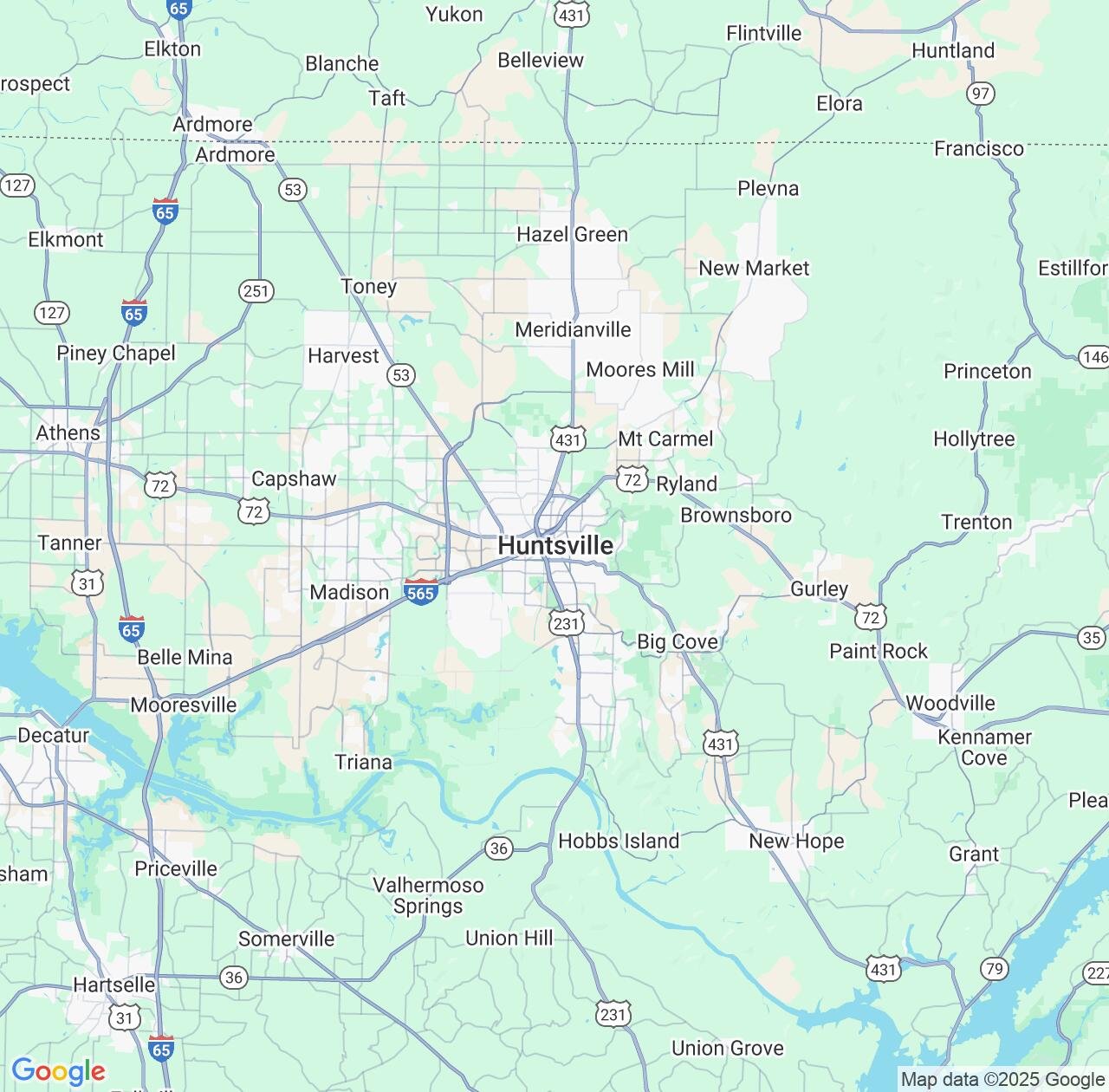 Map image for Intellectual Property Lawyers in Huntsville and Alabama IP firms at coordinates  ; .