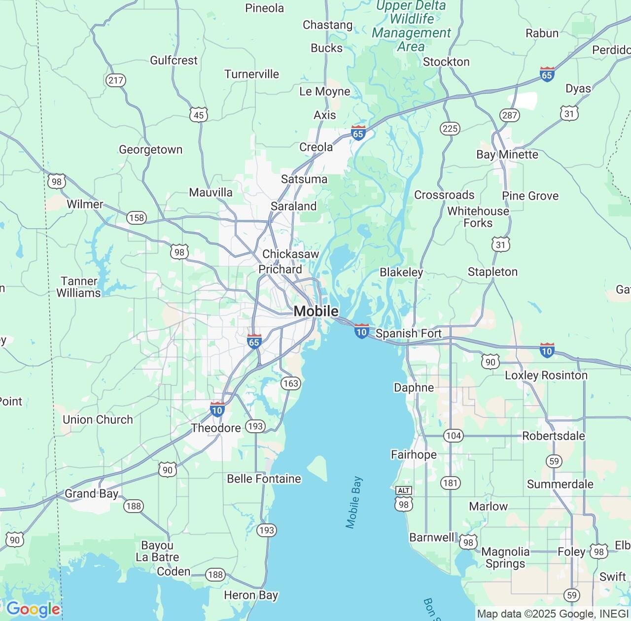 Map image for Intellectual Property Lawyers in Mobile and Alabama IP firms at coordinates  ; .