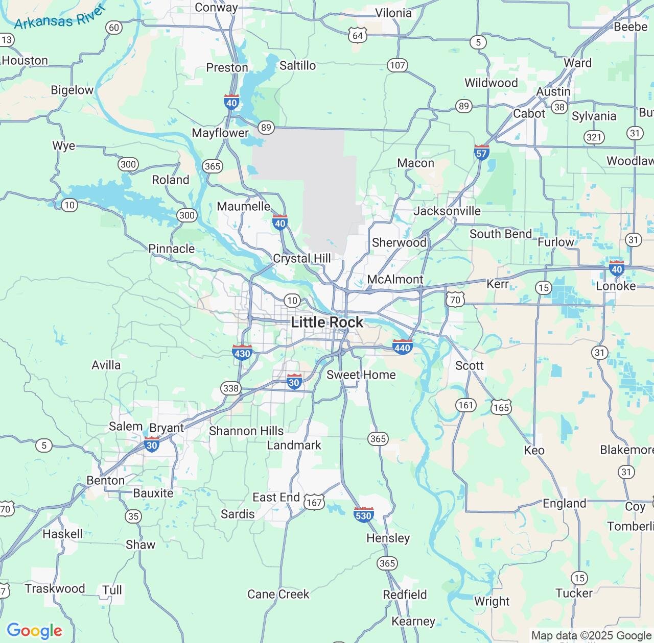 Map image for Intellectual Property Lawyers in Little Rock and Arkansas IP firms at coordinates  ; .