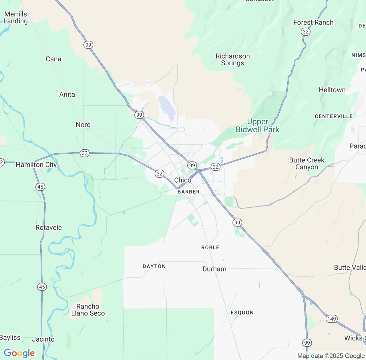 Map image for Intellectual Property Lawyers in Chico and California IP firms at coordinates  ; .