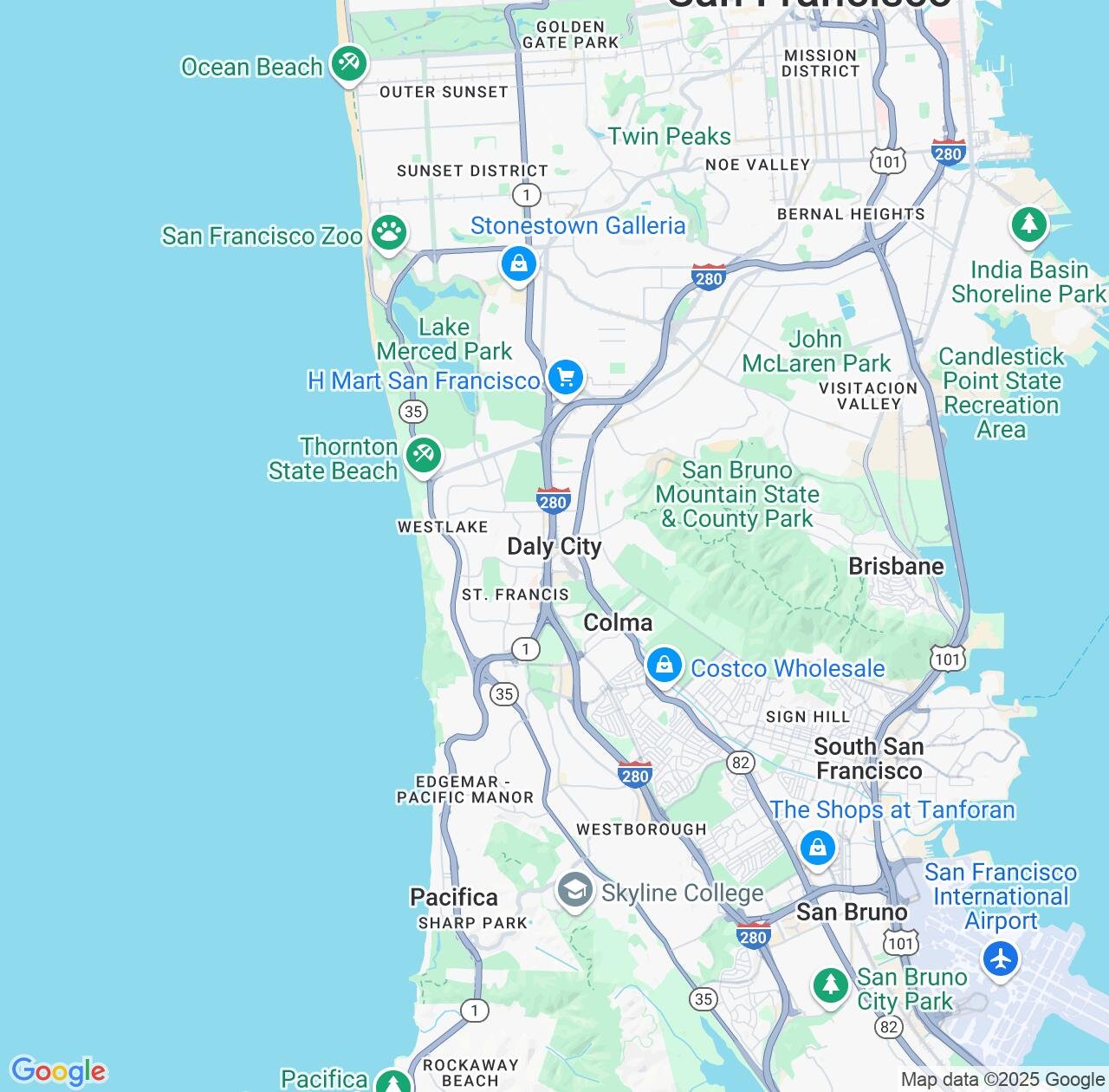 Map image for Intellectual Property Lawyers in Daly City and California IP firms at coordinates  ; .
