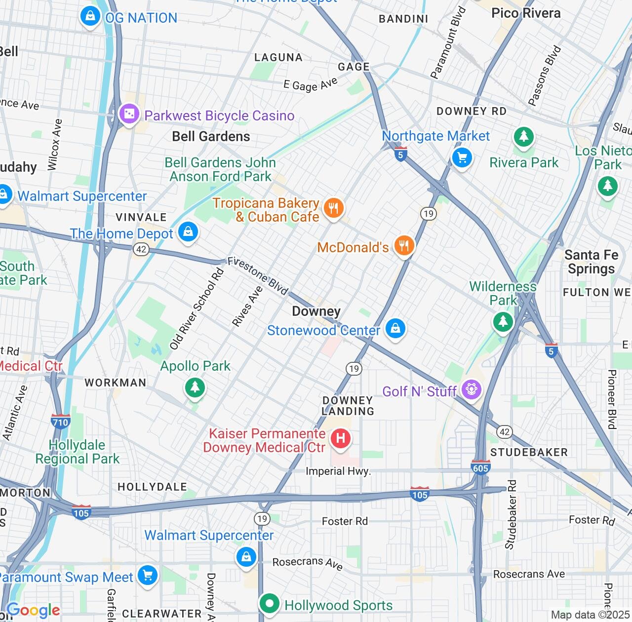 Map image for Intellectual Property Lawyers in Downey and California IP firms at coordinates  ; .