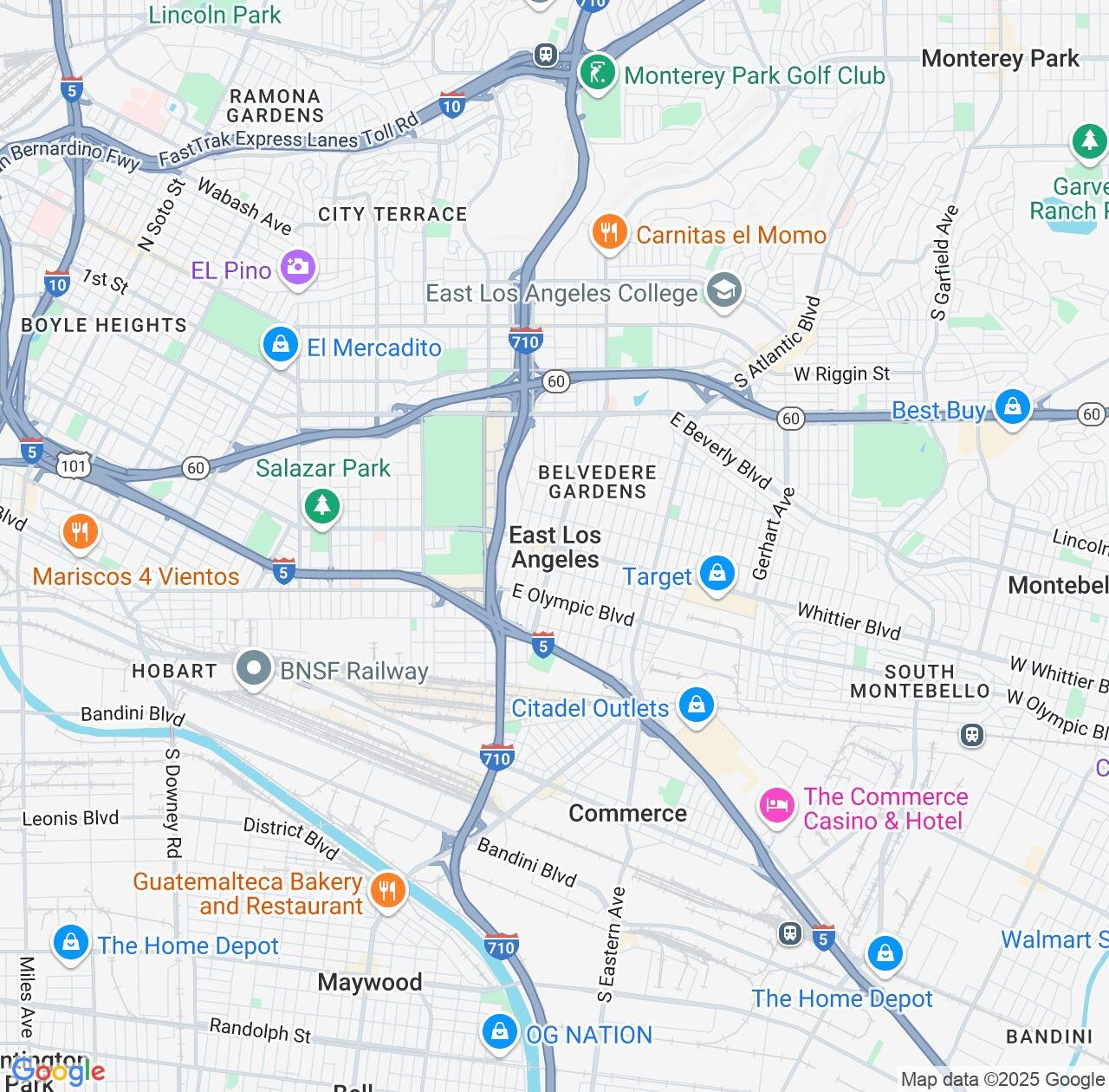 Map image for Intellectual Property Lawyers in East Los Angeles and California IP firms at coordinates  ; .