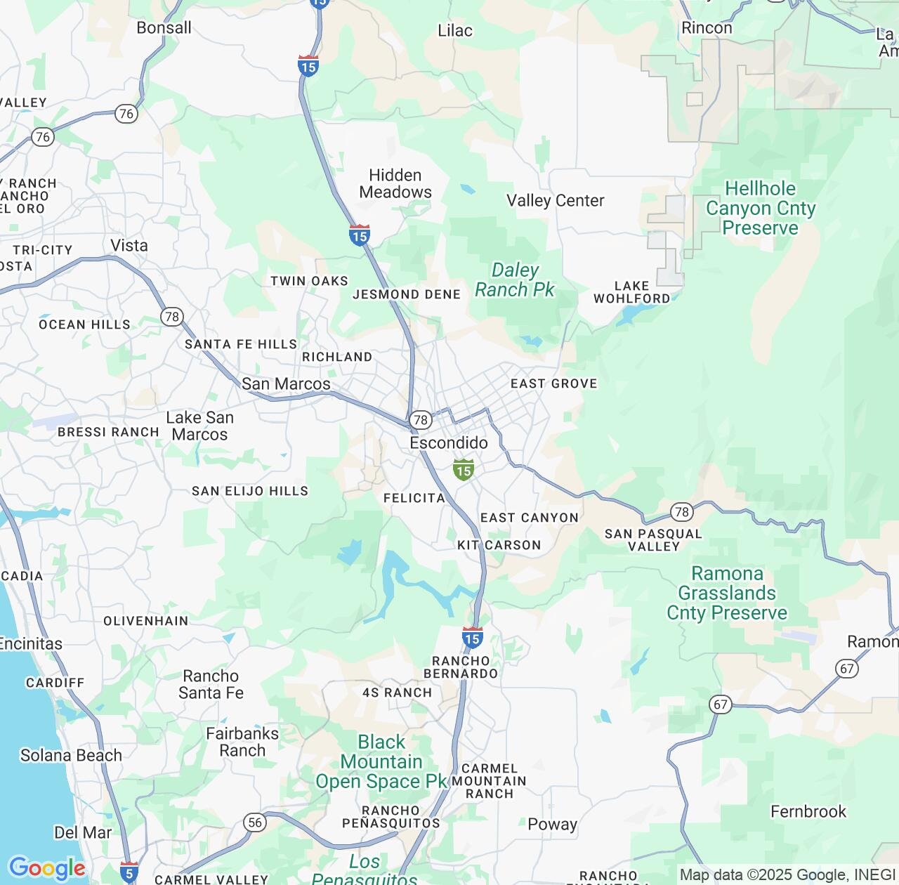 Map image for Intellectual Property Lawyers in Escondido and California IP firms at coordinates  ; .