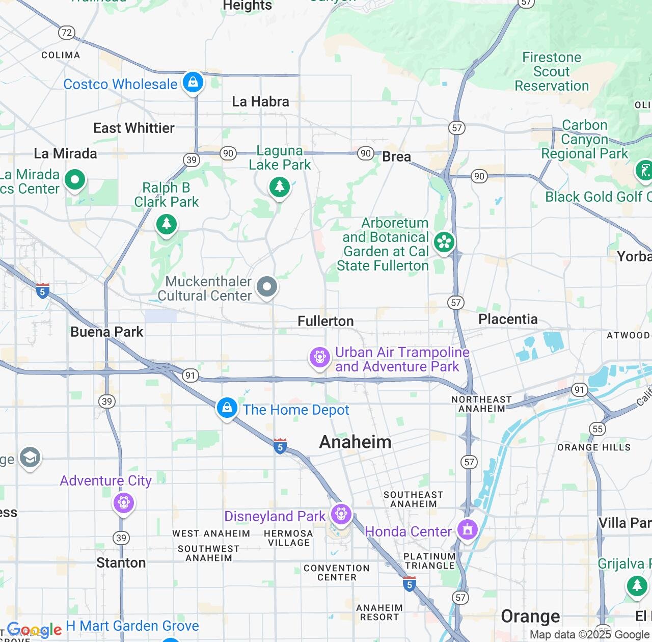 Map image for Intellectual Property Lawyers in Fullerton and California IP firms at coordinates  ; .