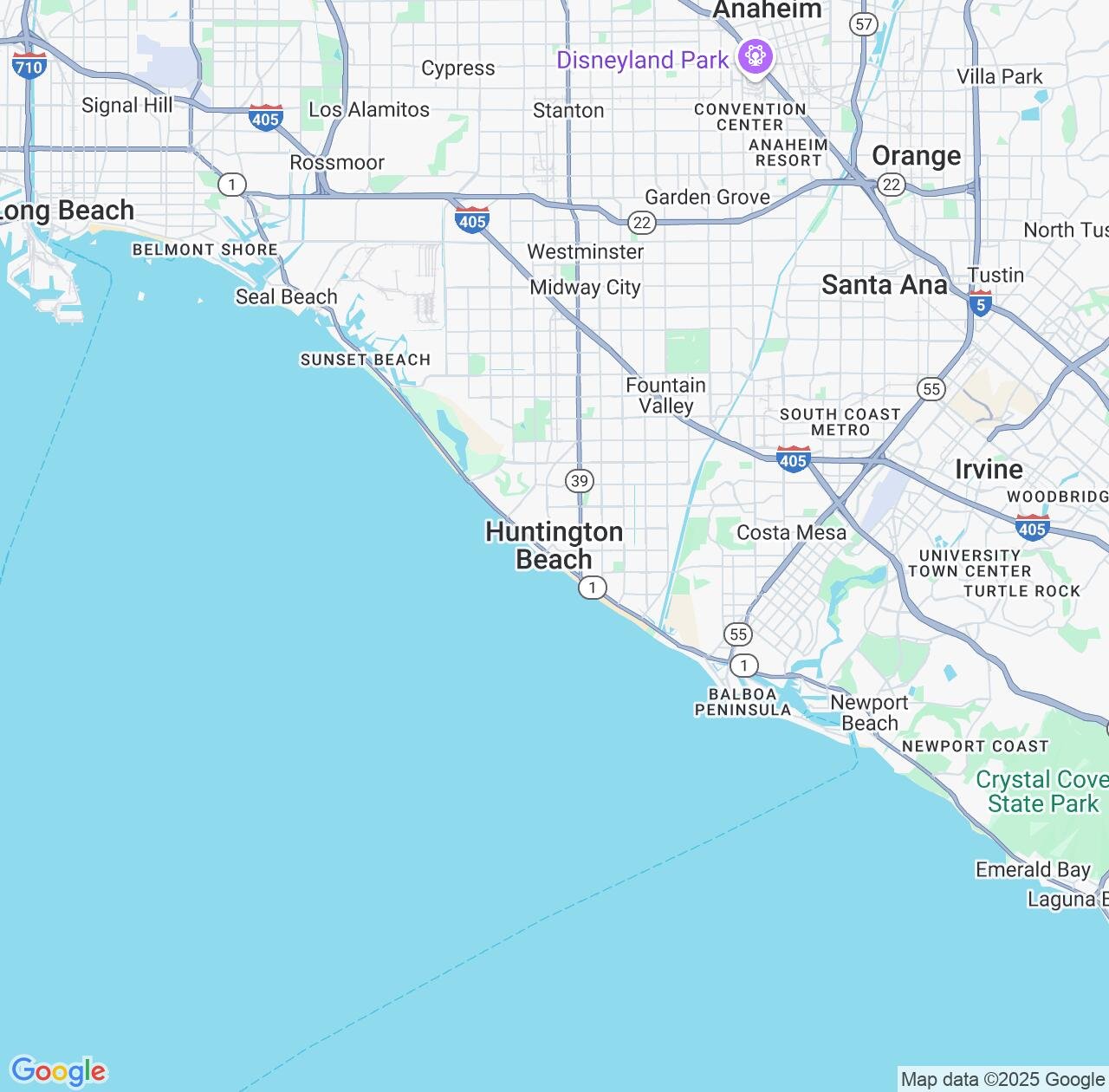 Map image for Intellectual Property Lawyers in Huntington Beach and California IP firms at coordinates  ; .