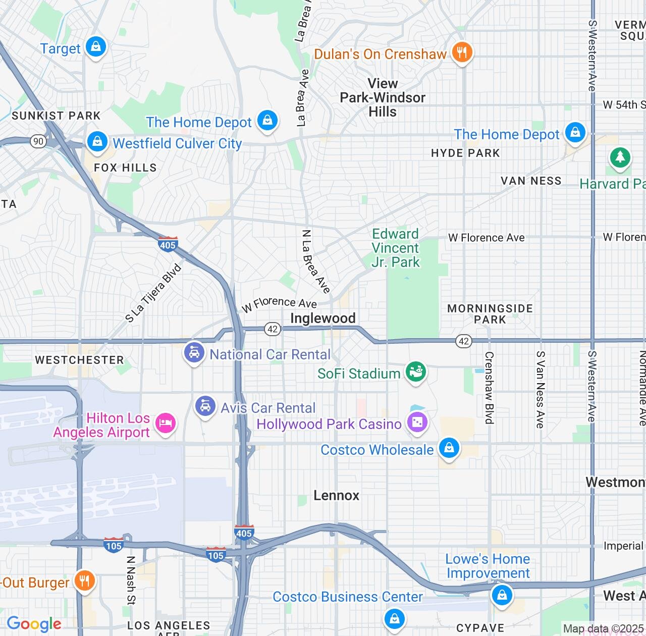 Map image for Intellectual Property Lawyers in Inglewood and California IP firms at coordinates  ; .