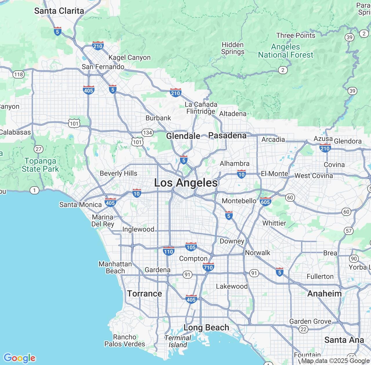 Map image for Intellectual Property Lawyers in Los Angeles and California IP firms at coordinates  ; .
