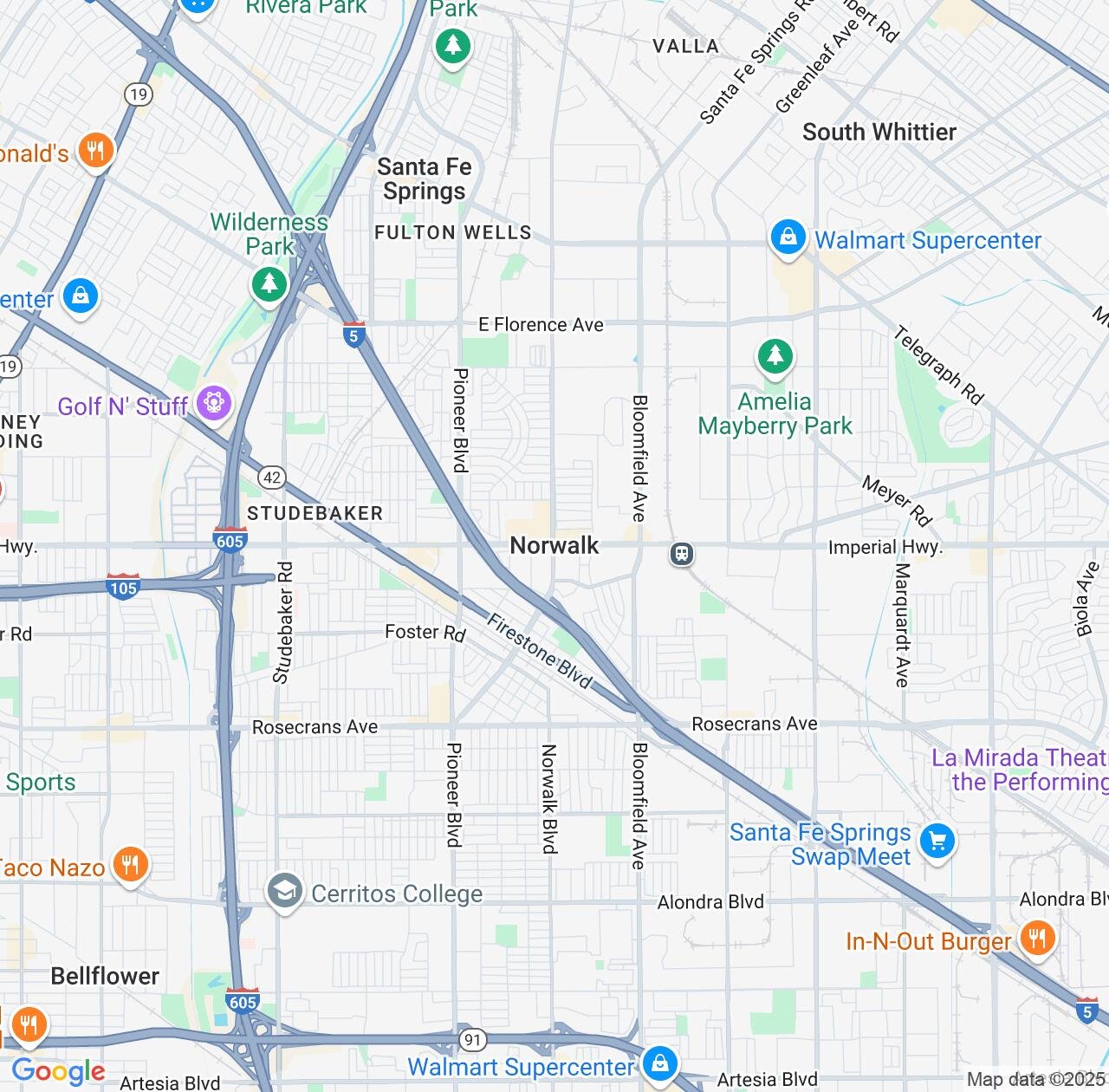 Map image for Intellectual Property Lawyers in Norwalk and California IP firms at coordinates  ; .