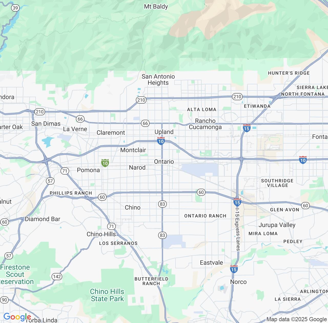 Map image for Intellectual Property Lawyers in Ontario and California IP firms at coordinates  ; .