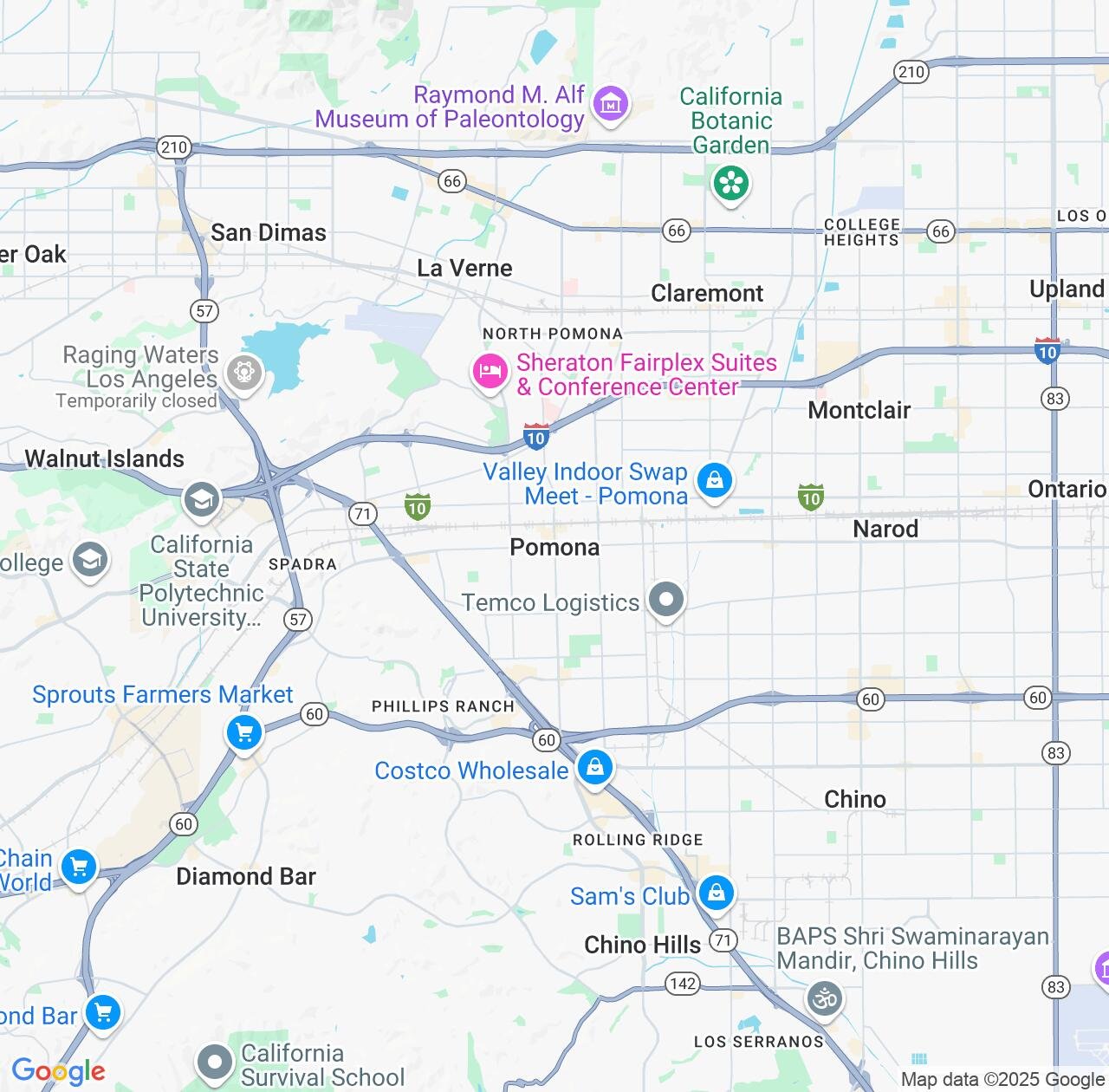 Map image for Intellectual Property Lawyers in Pomona and California IP firms at coordinates  ; .