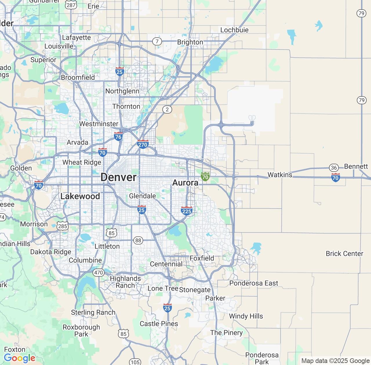 Map image for Intellectual Property Lawyers in Aurora and Colorado IP firms at coordinates  ; .