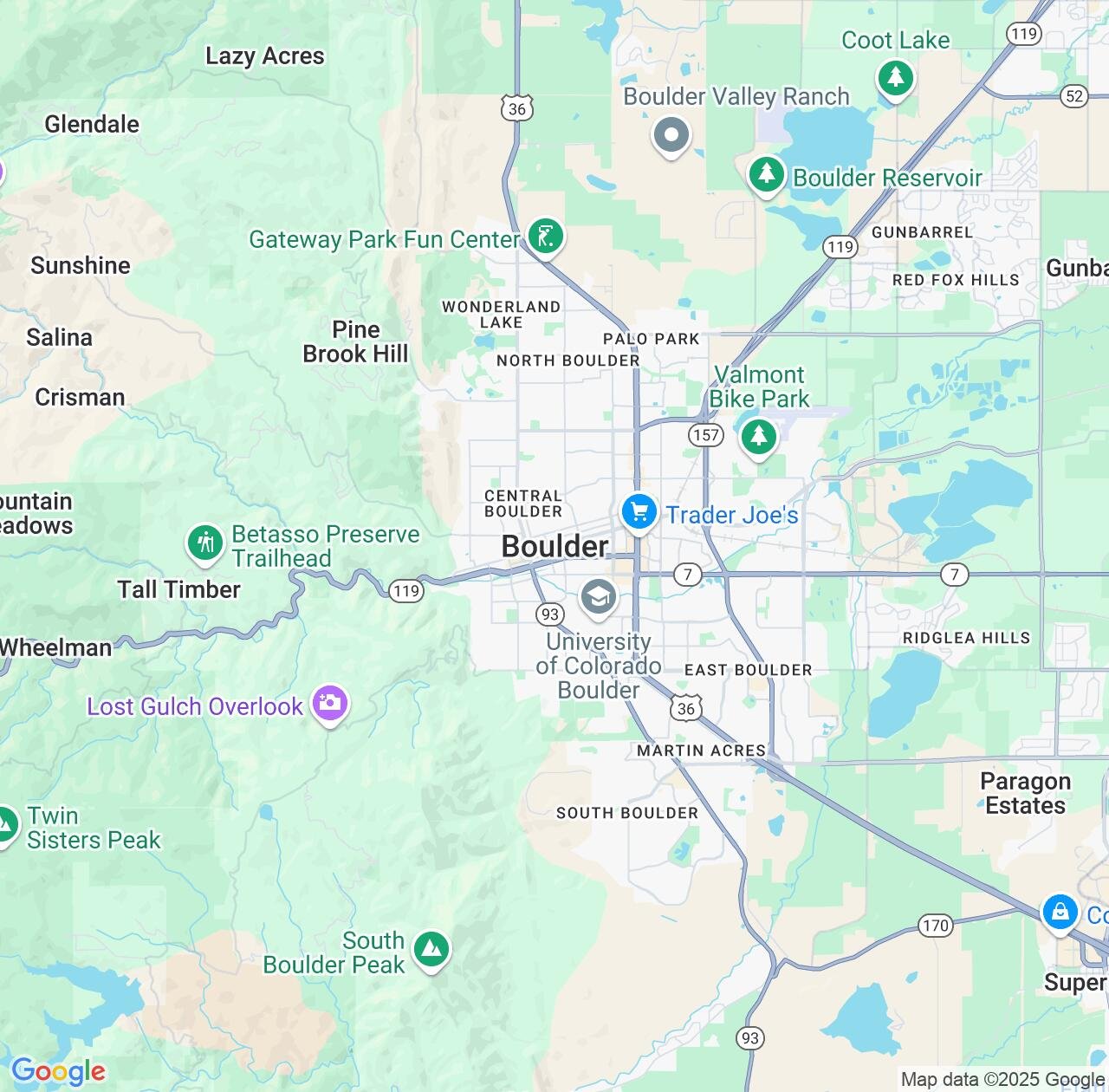 Map image for Intellectual Property Lawyers in Boulder and Colorado IP firms at coordinates  ; .