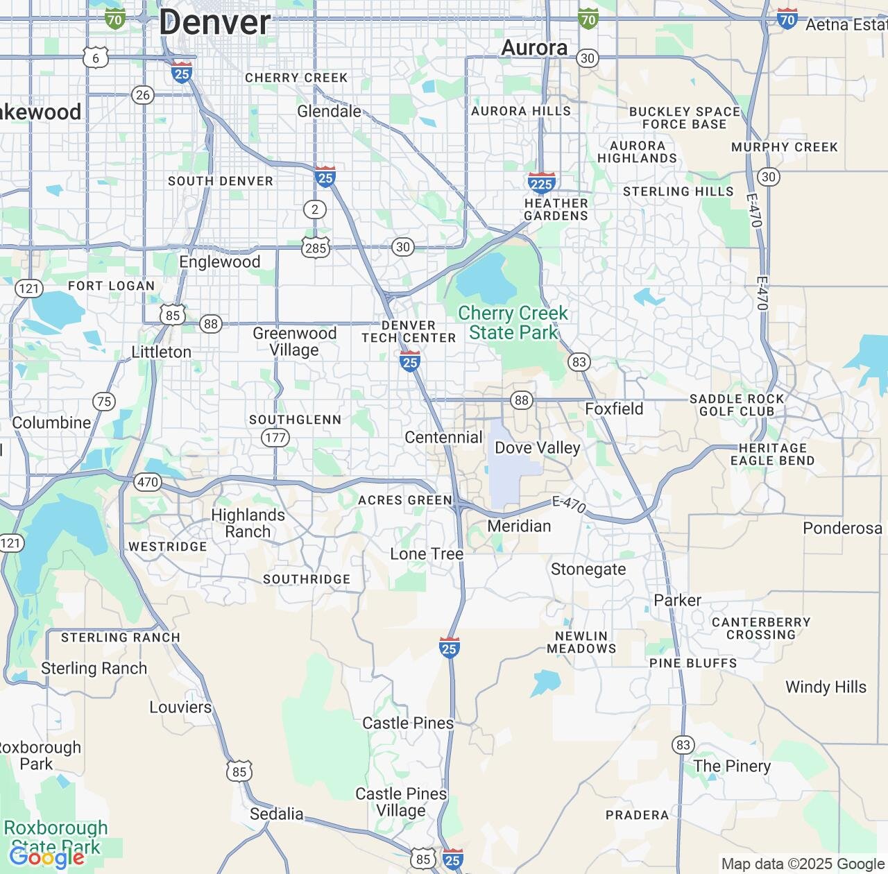 Map image for Intellectual Property Lawyers in Centennial and Colorado IP firms at coordinates  ; .