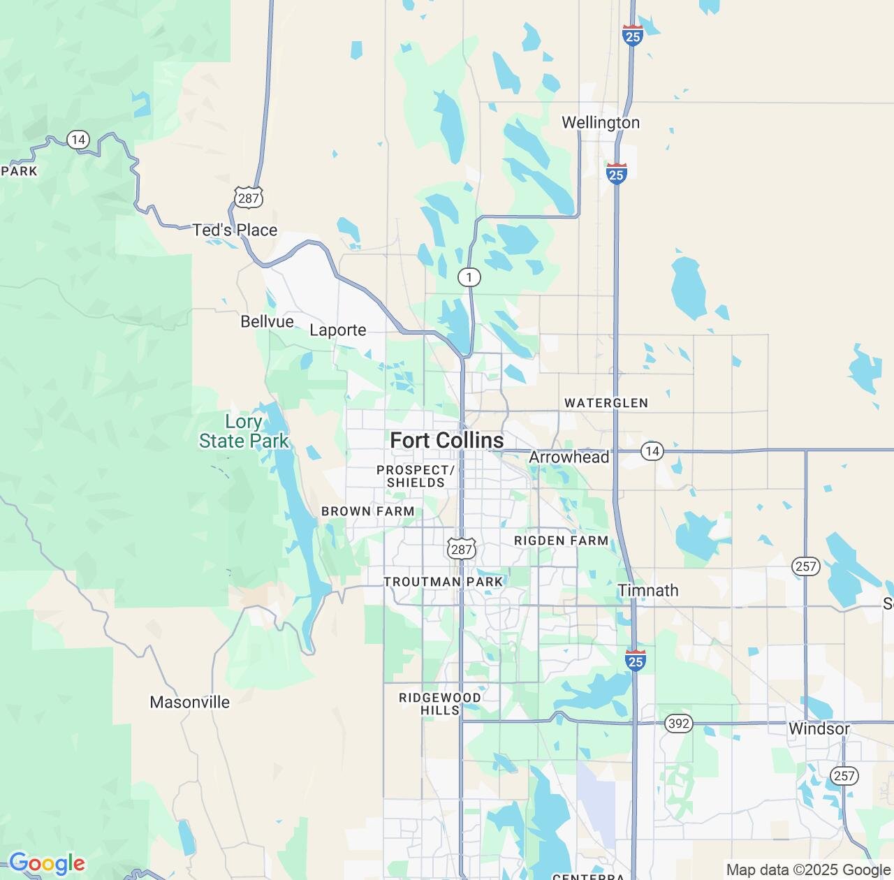 Map image for Intellectual Property Lawyers in Fort Collins and Colorado IP firms at coordinates  ; .