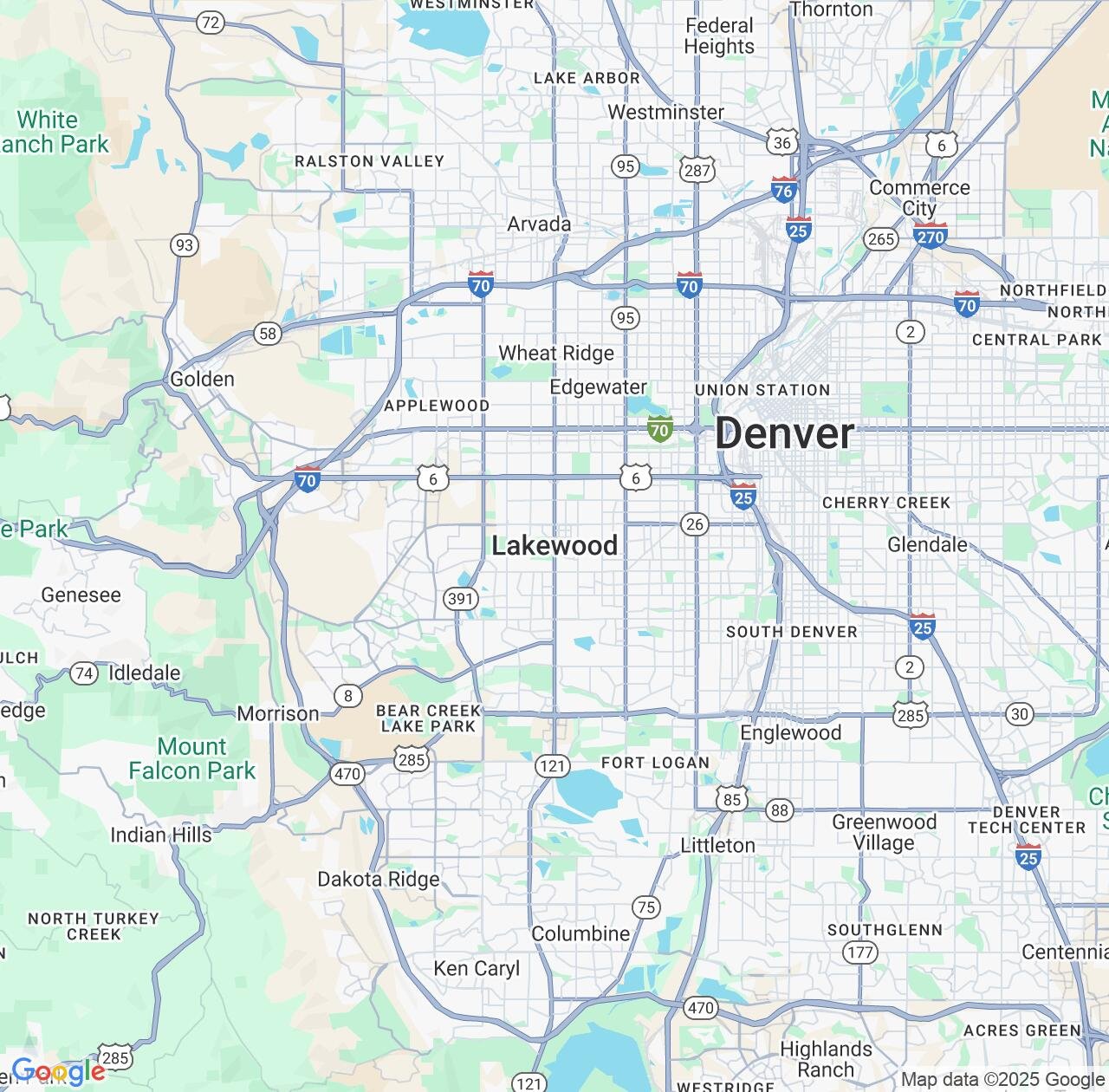 Map image for Intellectual Property Lawyers in Lakewood and Colorado IP firms at coordinates  ; .