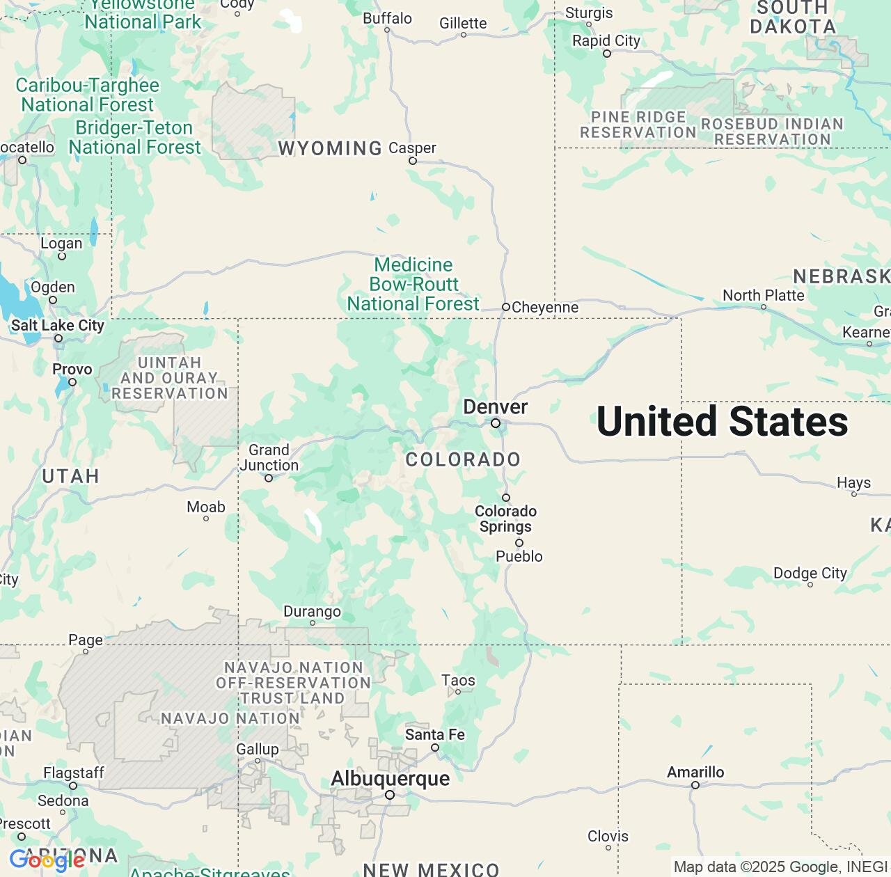 Map image for Intellectual Property Lawyers in Colorado and United States IP firms at coordinates  ; .