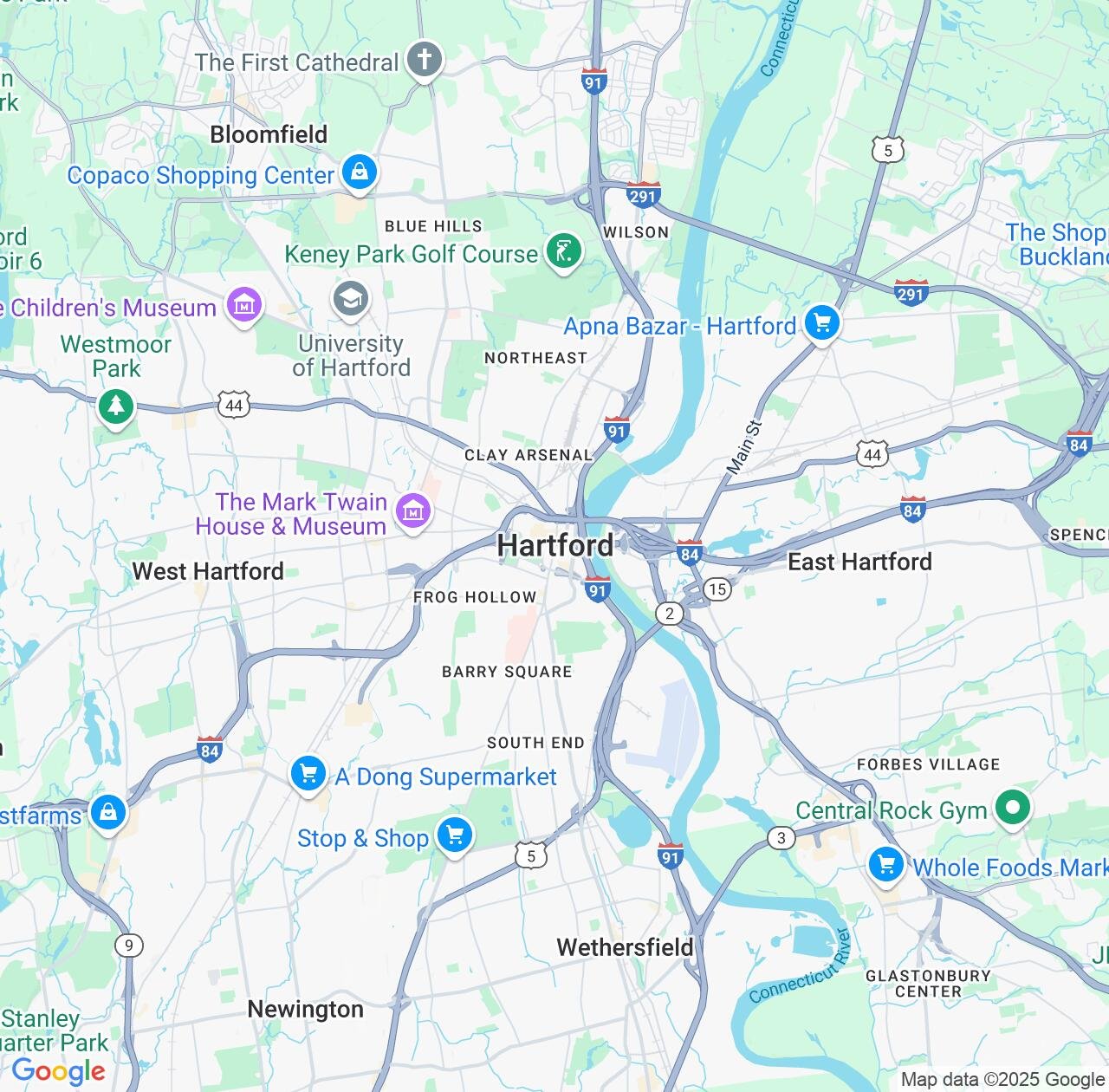 Map image for Intellectual Property Lawyers in Hartford and Connecticut IP firms at coordinates  ; .
