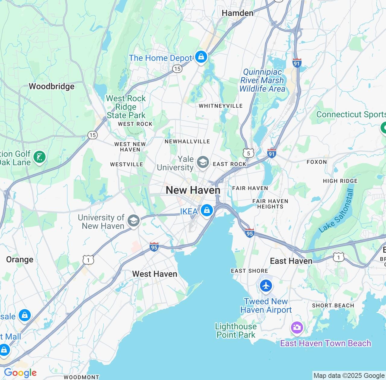 Map image for Intellectual Property Lawyers in New Haven and Connecticut IP firms at coordinates  ; .