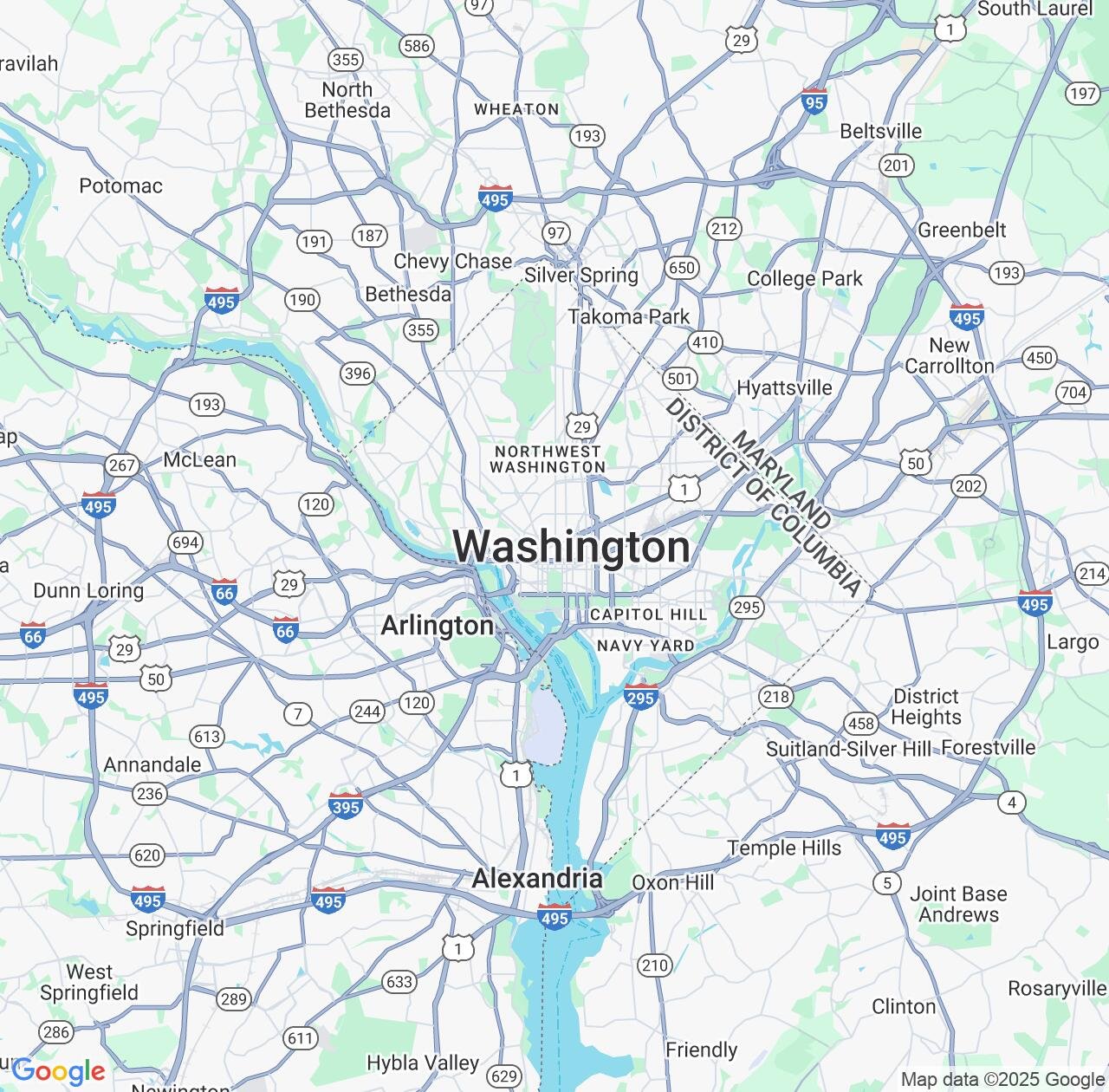 Map image for Intellectual Property Lawyers in District of Columbia and United States IP firms at coordinates  ; .