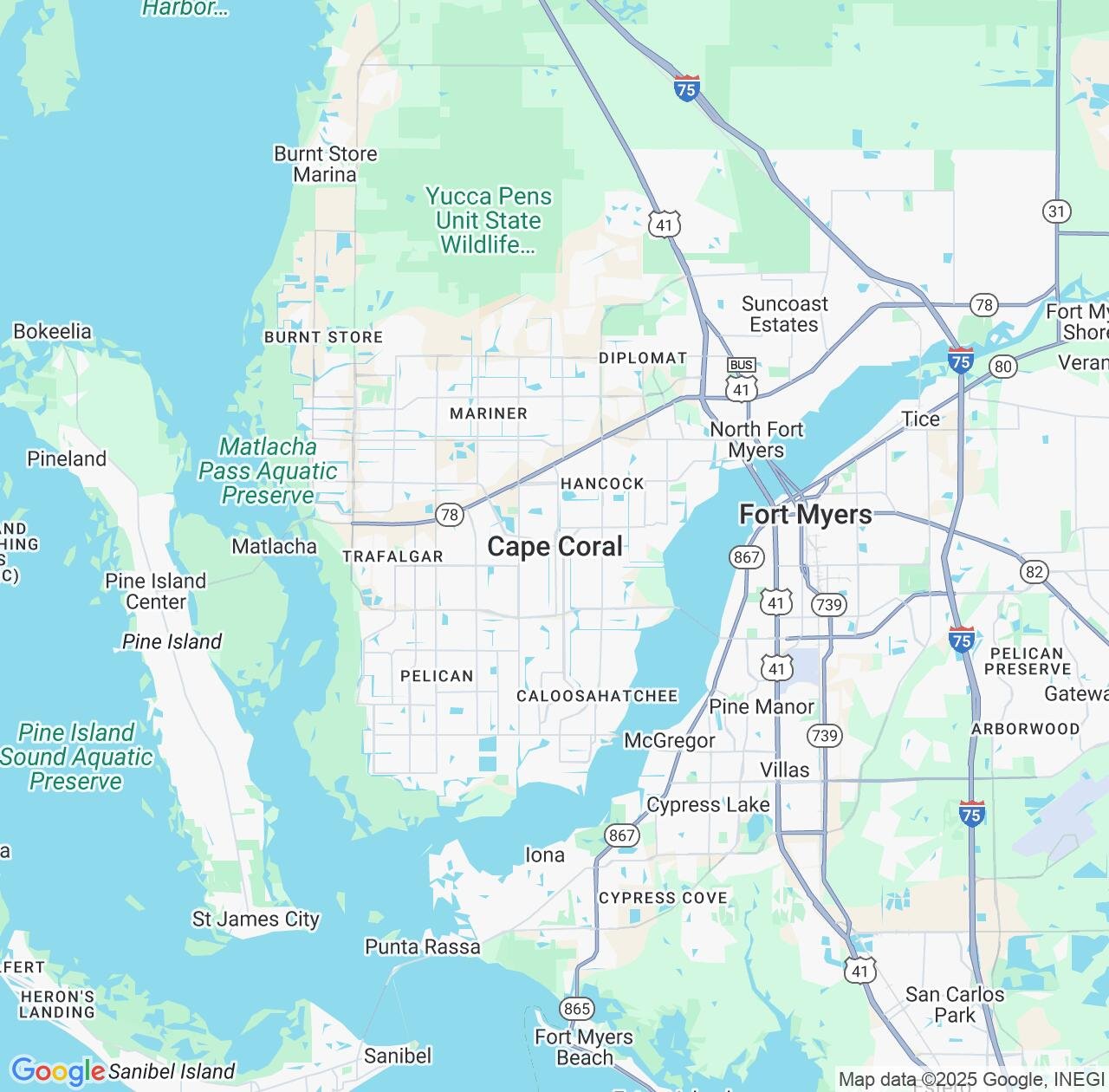 Map image for Intellectual Property Lawyers in Cape Coral and Florida IP firms at coordinates  ; .
