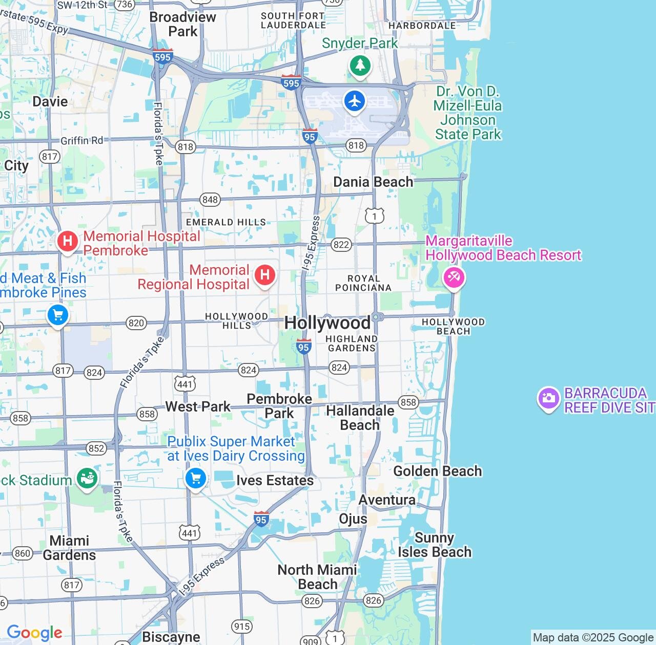 Map image for Intellectual Property Lawyers in Hollywood and Florida IP firms at coordinates  ; .