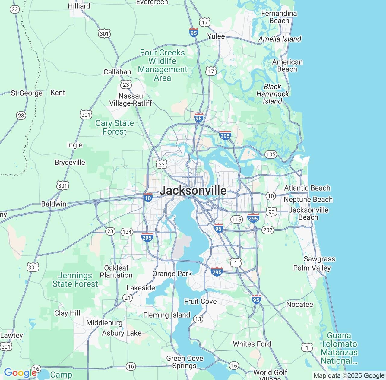 Map image for Intellectual Property Lawyers in Jacksonville and Florida IP firms at coordinates  ; .