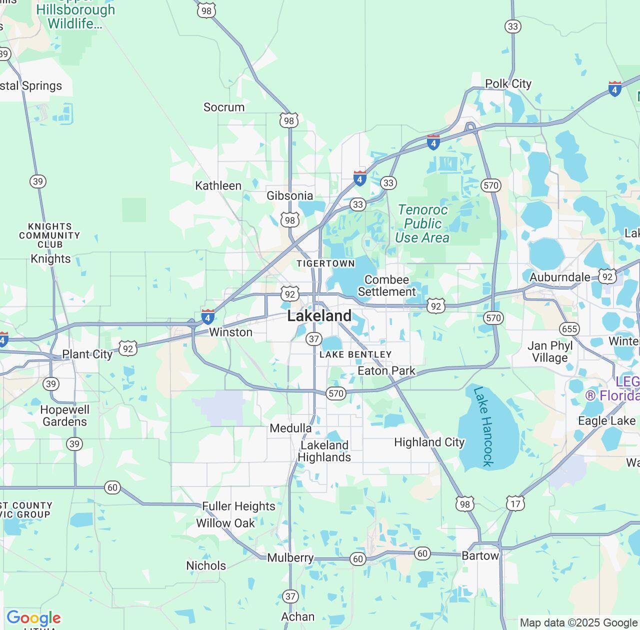 Map image for Intellectual Property Lawyers in Lakeland and Florida IP firms at coordinates  ; .