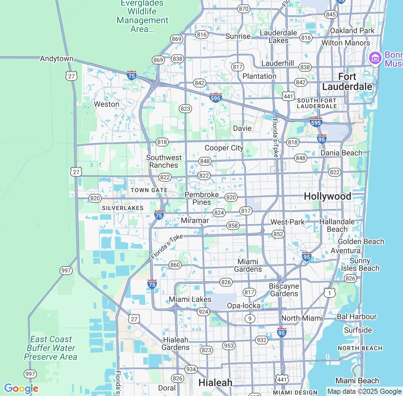 Map image for Intellectual Property Lawyers in Pembroke Pines and Florida IP firms at coordinates  ; .