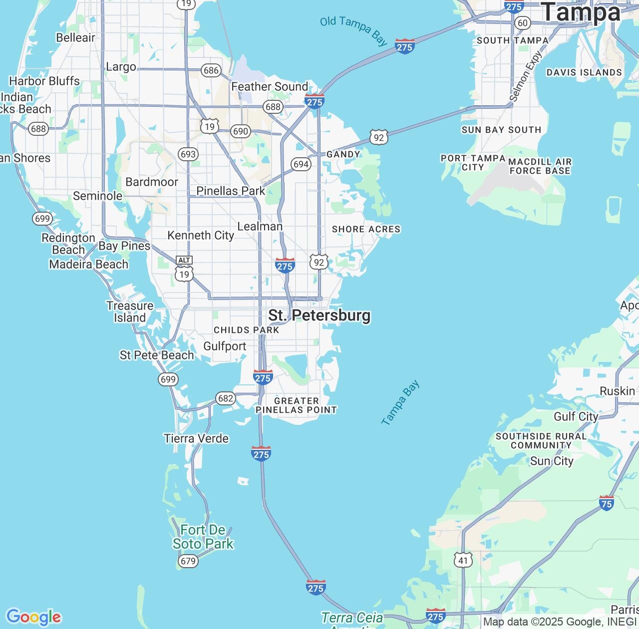 Map image for Intellectual Property Lawyers in St. Petersburg and Florida IP firms at coordinates  ; .