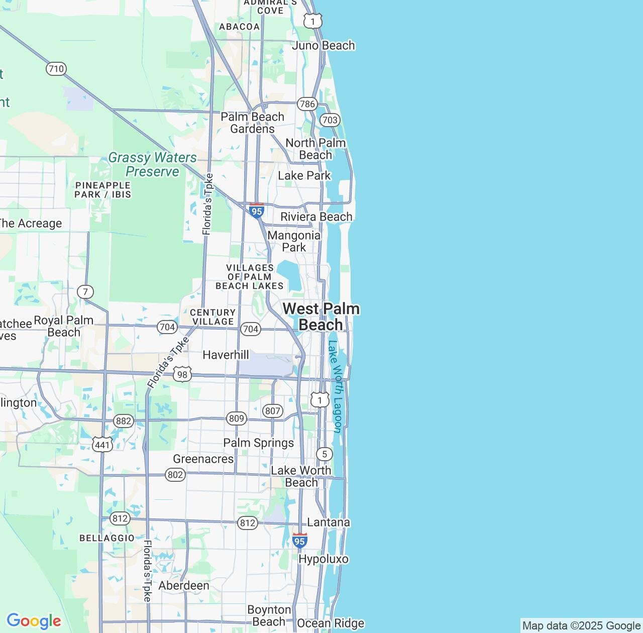 Map image for Intellectual Property Lawyers in West Palm Beach and Florida IP firms at coordinates  ; .