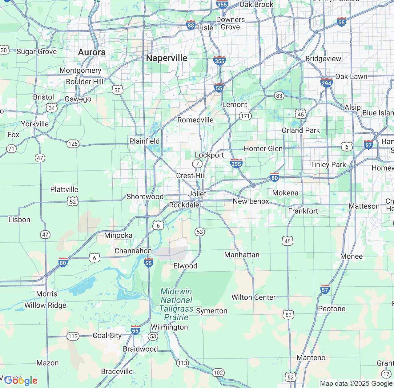 Map image for Intellectual Property Lawyers in Joliet and Illinois IP firms at coordinates  ; .