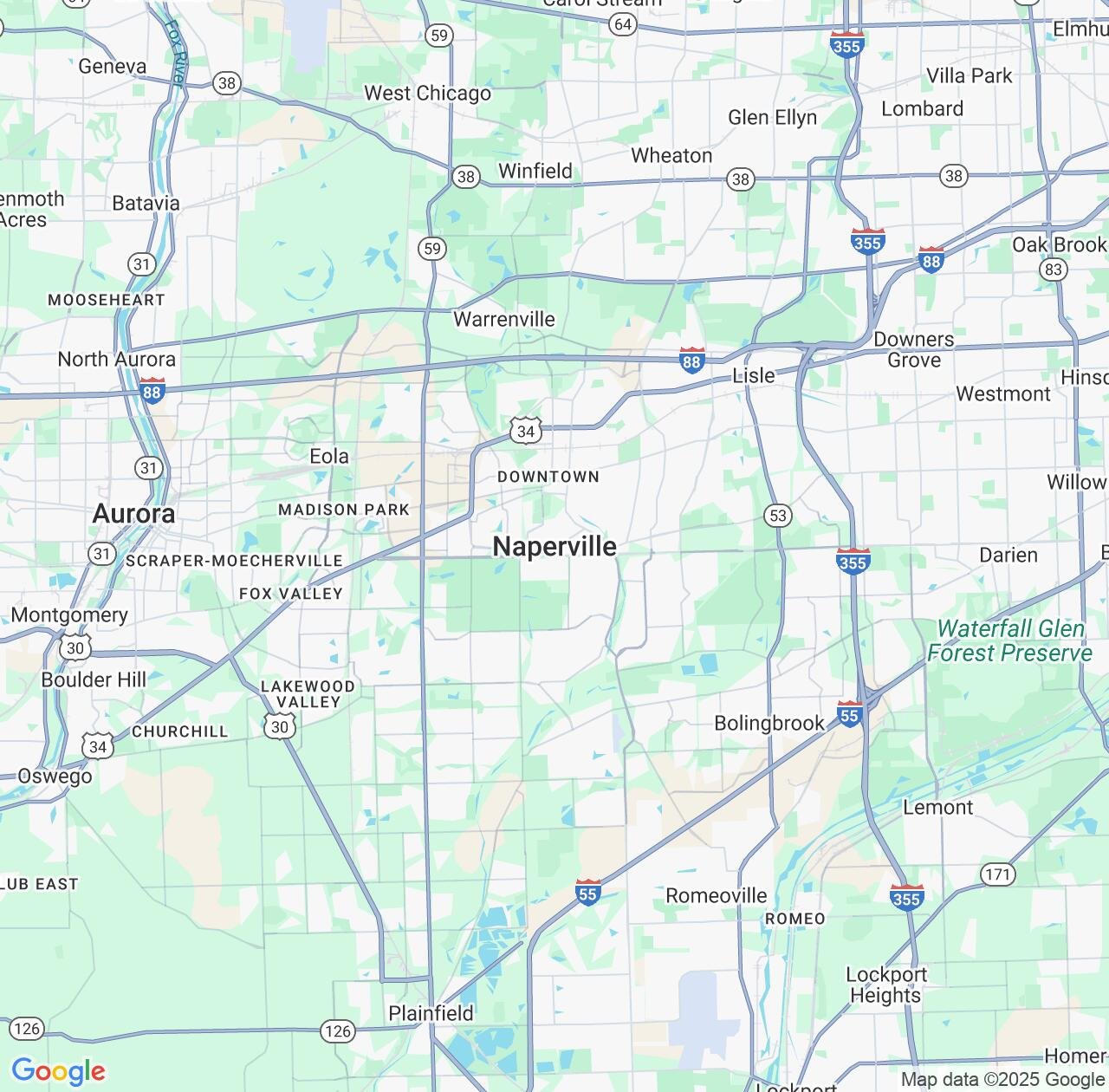 Map image for Intellectual Property Lawyers in Naperville and Illinois IP firms at coordinates  ; .
