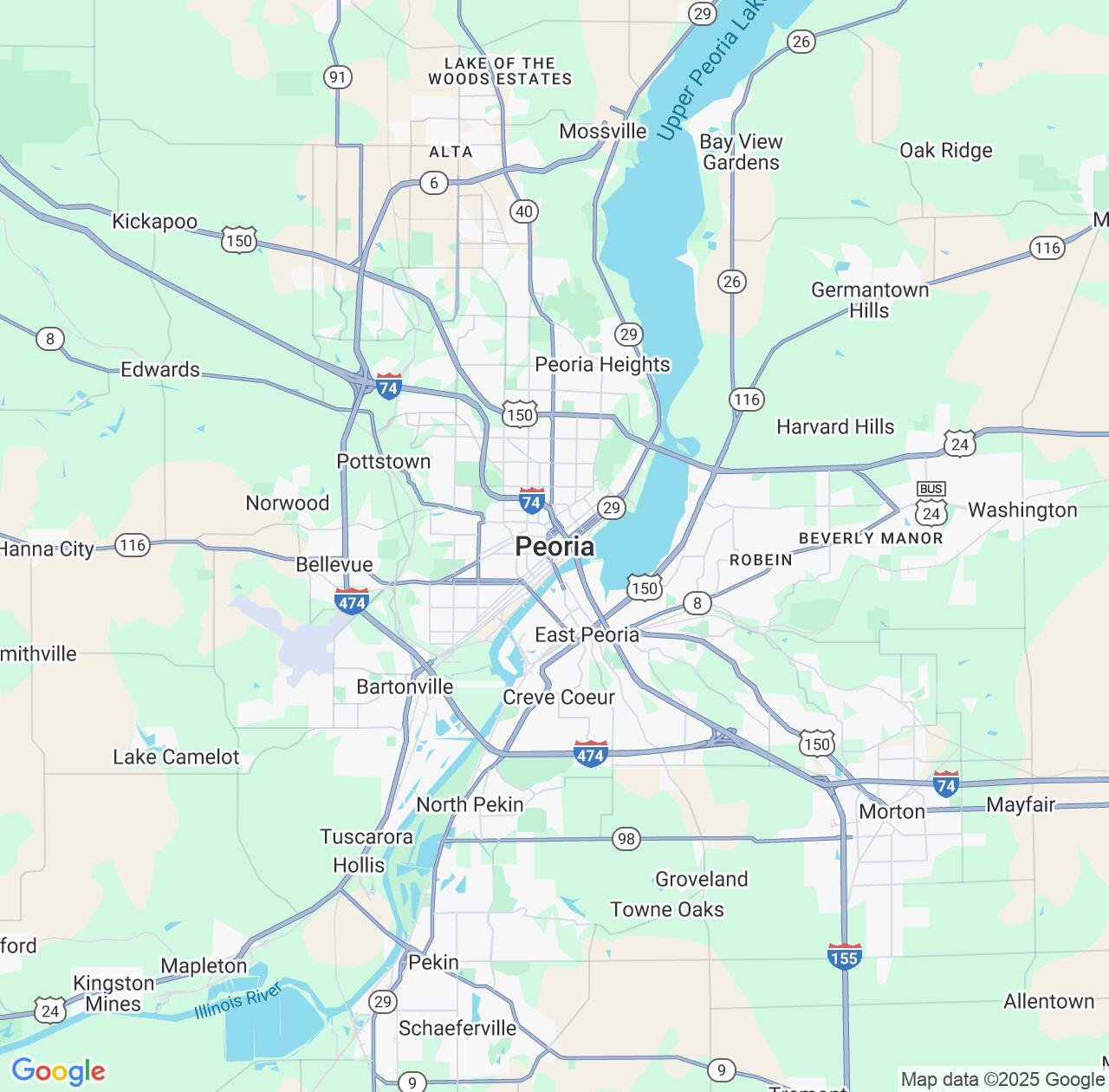 Map image for Intellectual Property Lawyers in Peoria and Illinois IP firms at coordinates  ; .