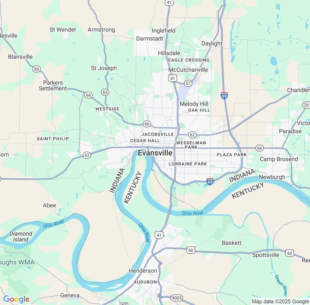 Map image for Intellectual Property Lawyers in Evansville and Indiana IP firms at coordinates  ; .