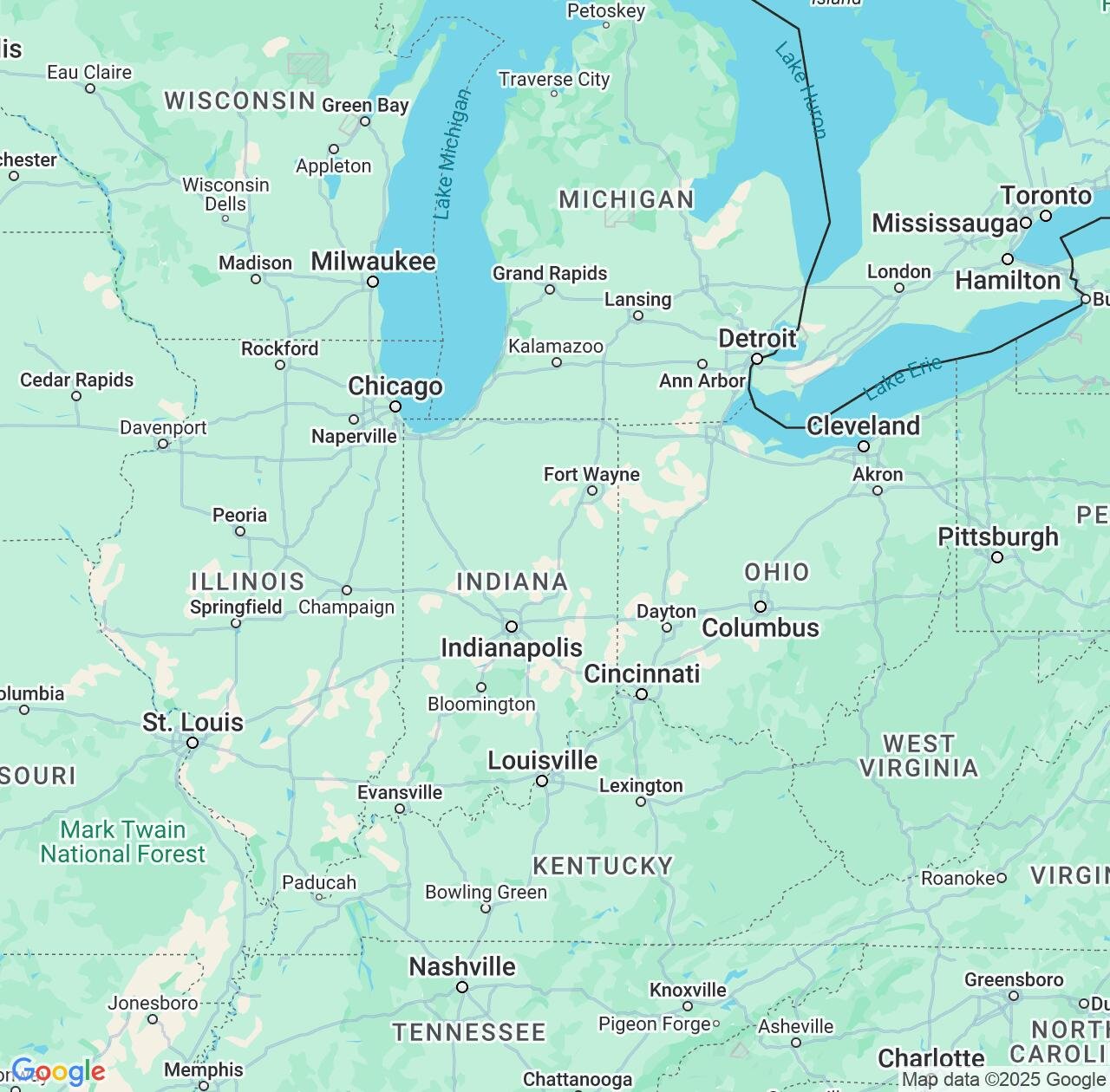 Map image for Intellectual Property Lawyers in Indiana and United States IP firms at coordinates  ; .