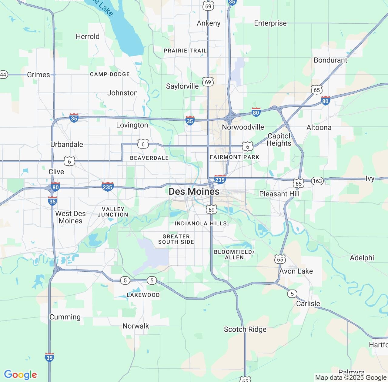 Map image for Intellectual Property Lawyers in Des Moines and Iowa IP firms at coordinates  ; .