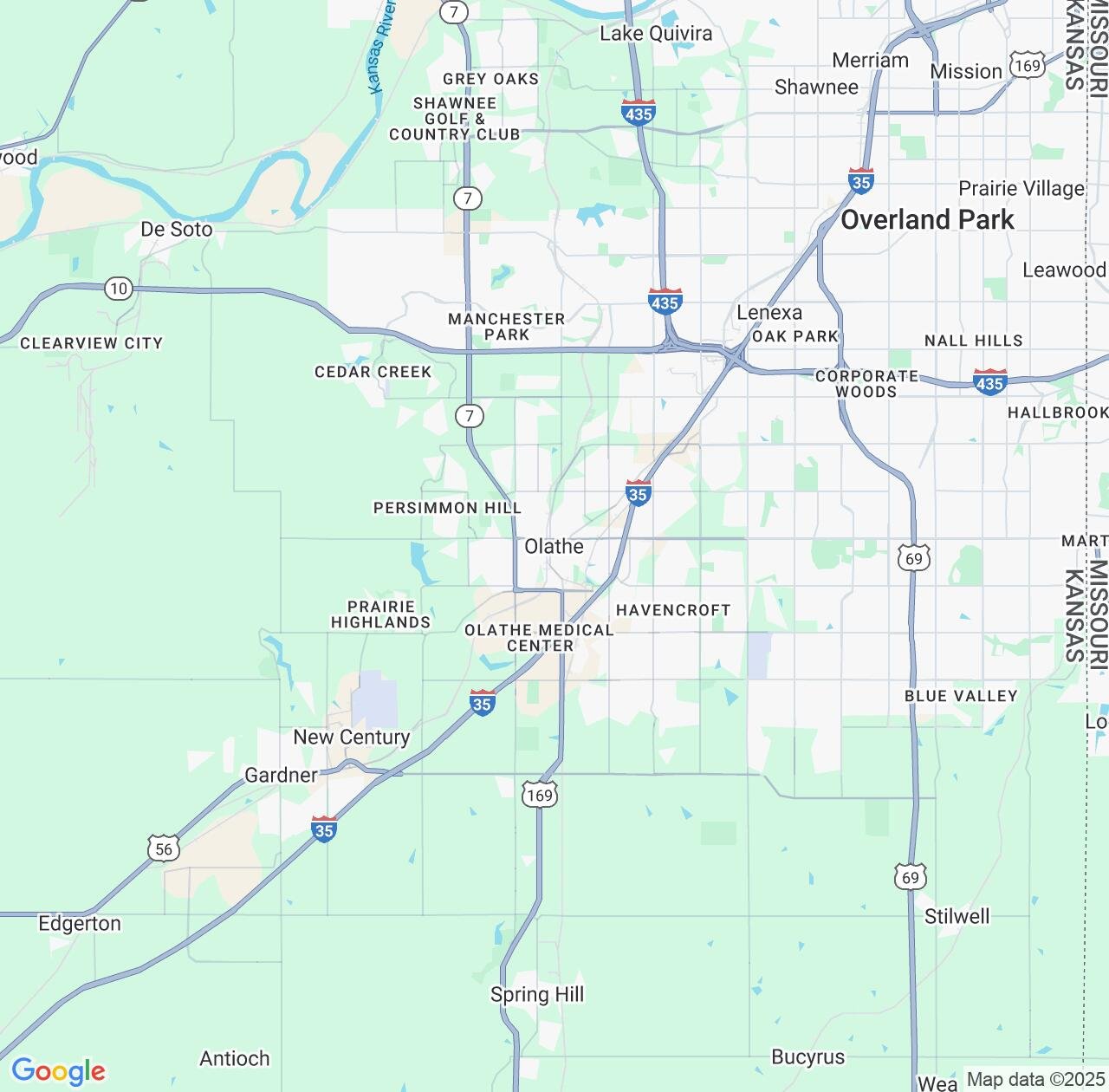Map image for Intellectual Property Lawyers in Olathe and Kansas IP firms at coordinates  ; .