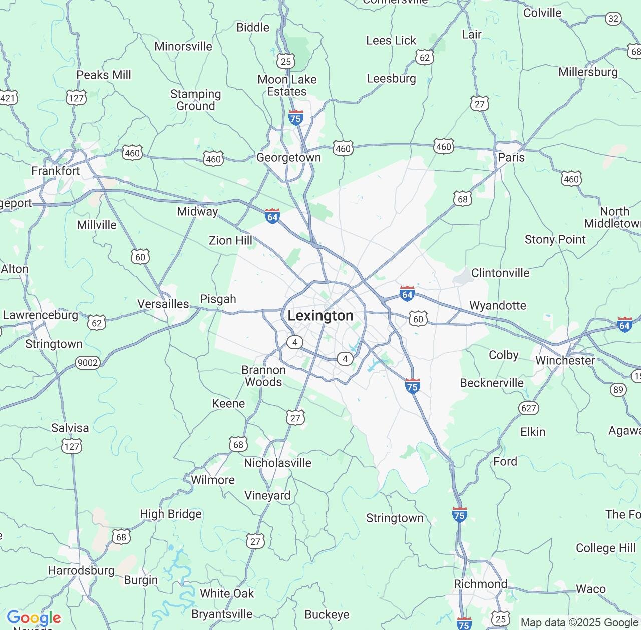 Map image for Intellectual Property Lawyers in Lexington and Kentucky IP firms at coordinates  ; .