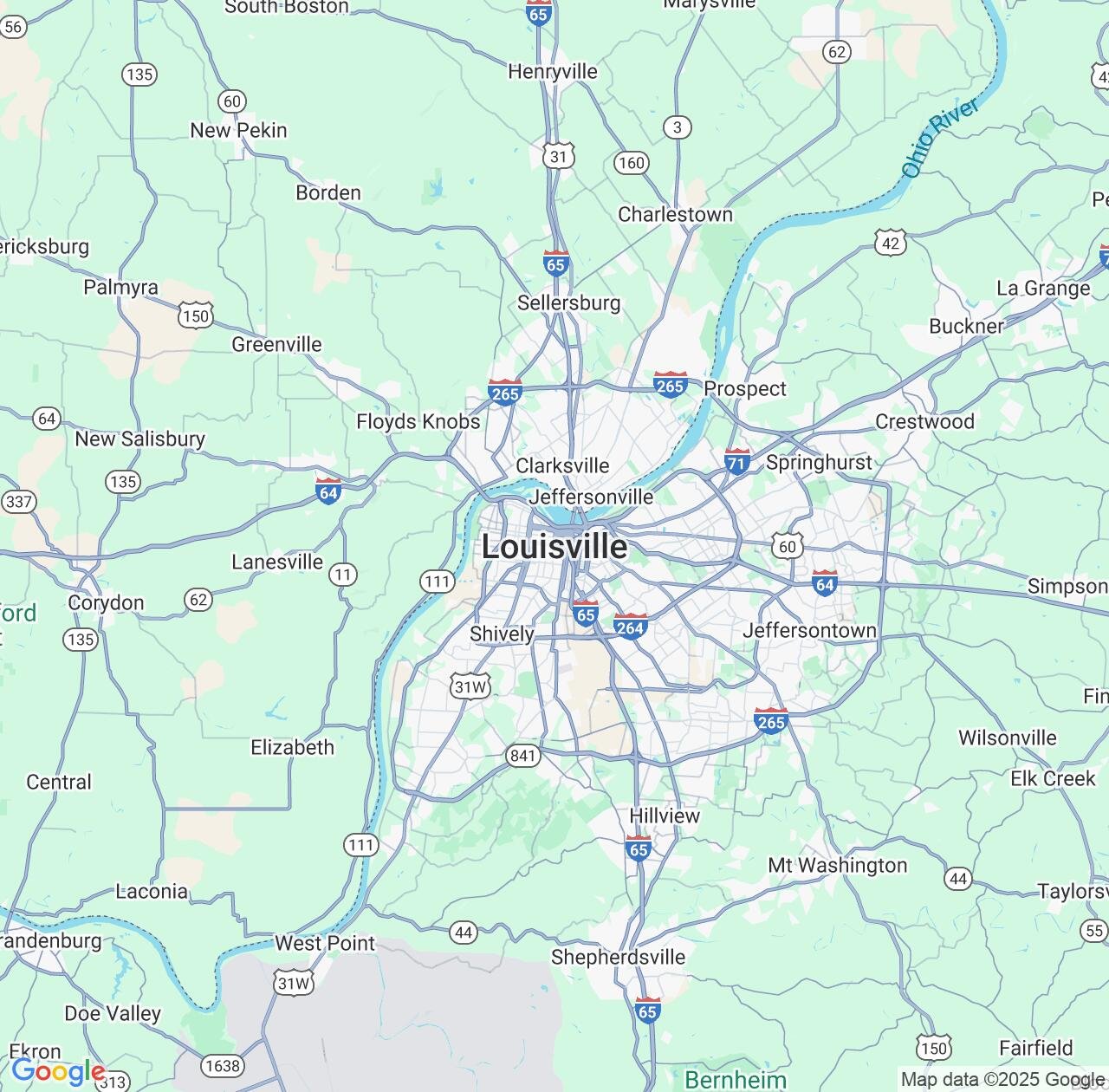 Map image for Intellectual Property Lawyers in Louisville and Kentucky IP firms at coordinates  ; .